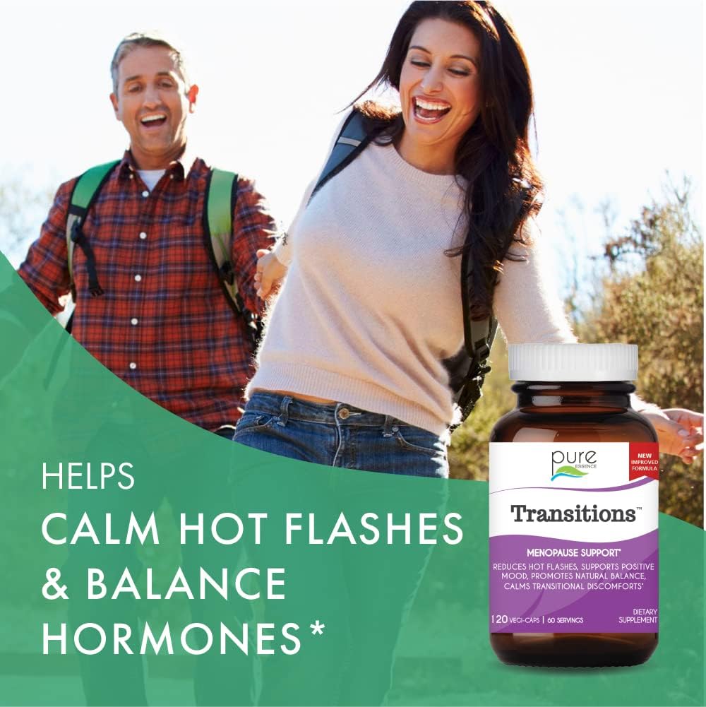 Natural Menopause Relief Supplement for Women - Promotes Hormone Balance, Reduces Hot Flashes, Mood Swings & Night Sweats - 120 Capsules by Pure Essence Labs