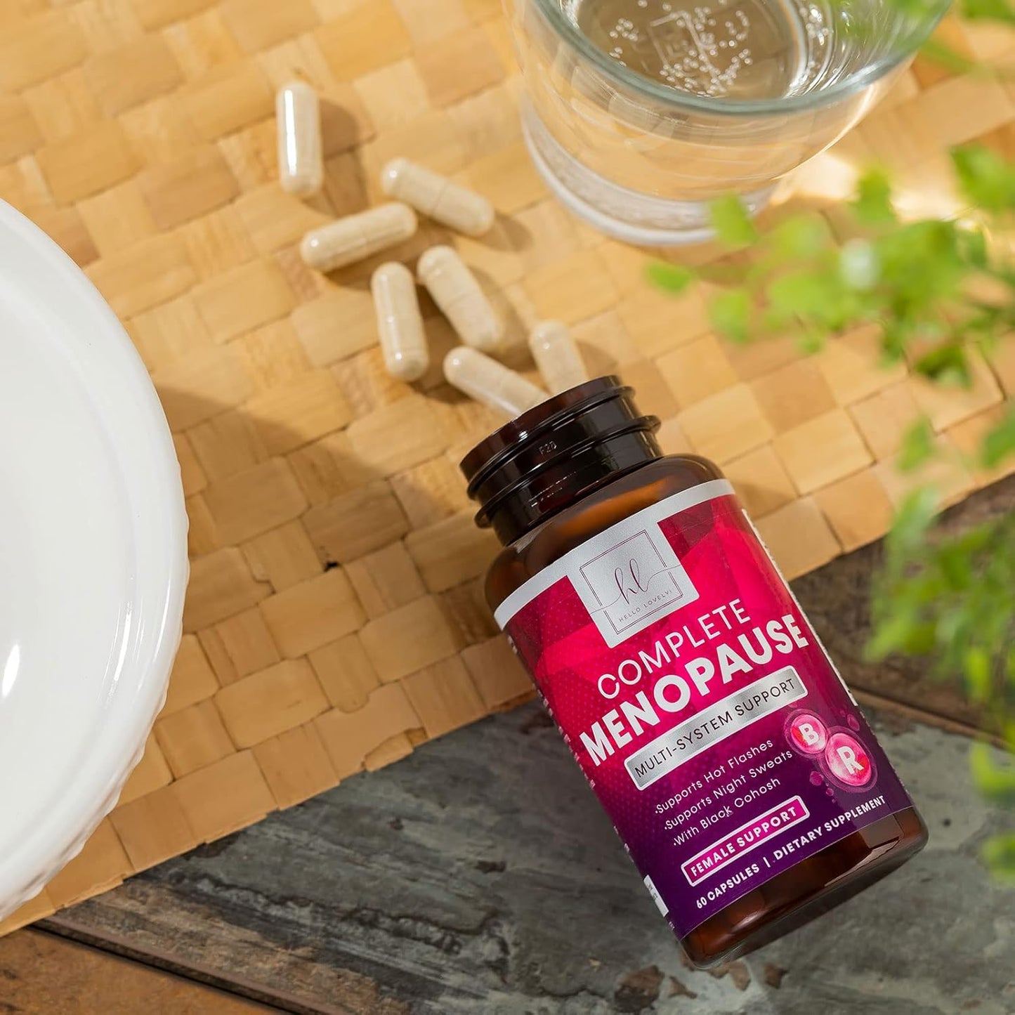 Natural Menopause Relief Supplement for Women - Supports Hot Flashes, Night Sweats & Hormone Balance - Non-GMO & Gluten Free - 60 Capsules