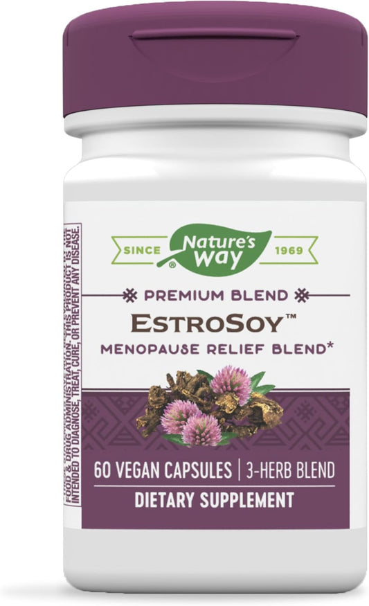 Natural Menopause Relief Supplement with Black Cohosh, Red Clover, Fermented Soy - 60 Vegan Capsules by Nature's Way