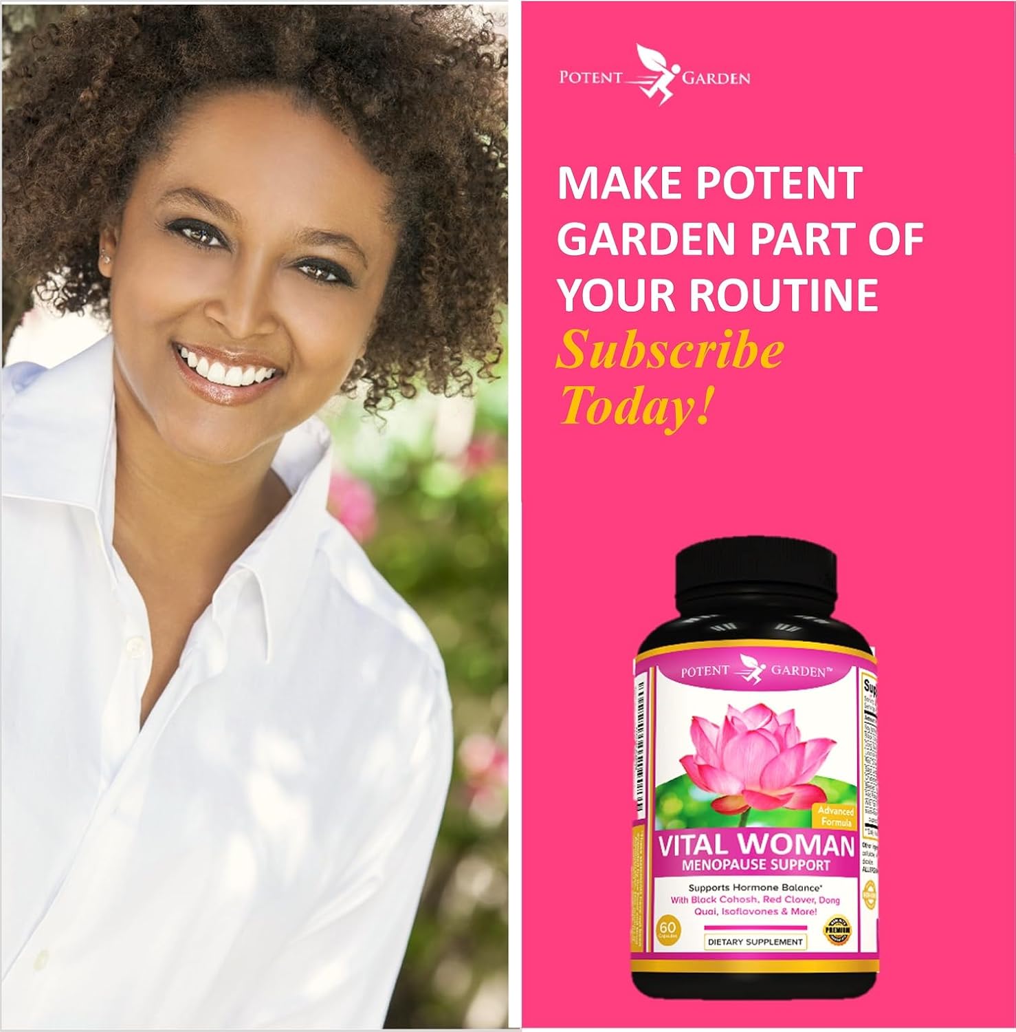 Natural Menopause Relief Supplement with Black Cohosh, Soy Isoflavones, & Don Quai - Hot Flash & Night Sweats Relief for Women - Non-GMO - 60 Capsules