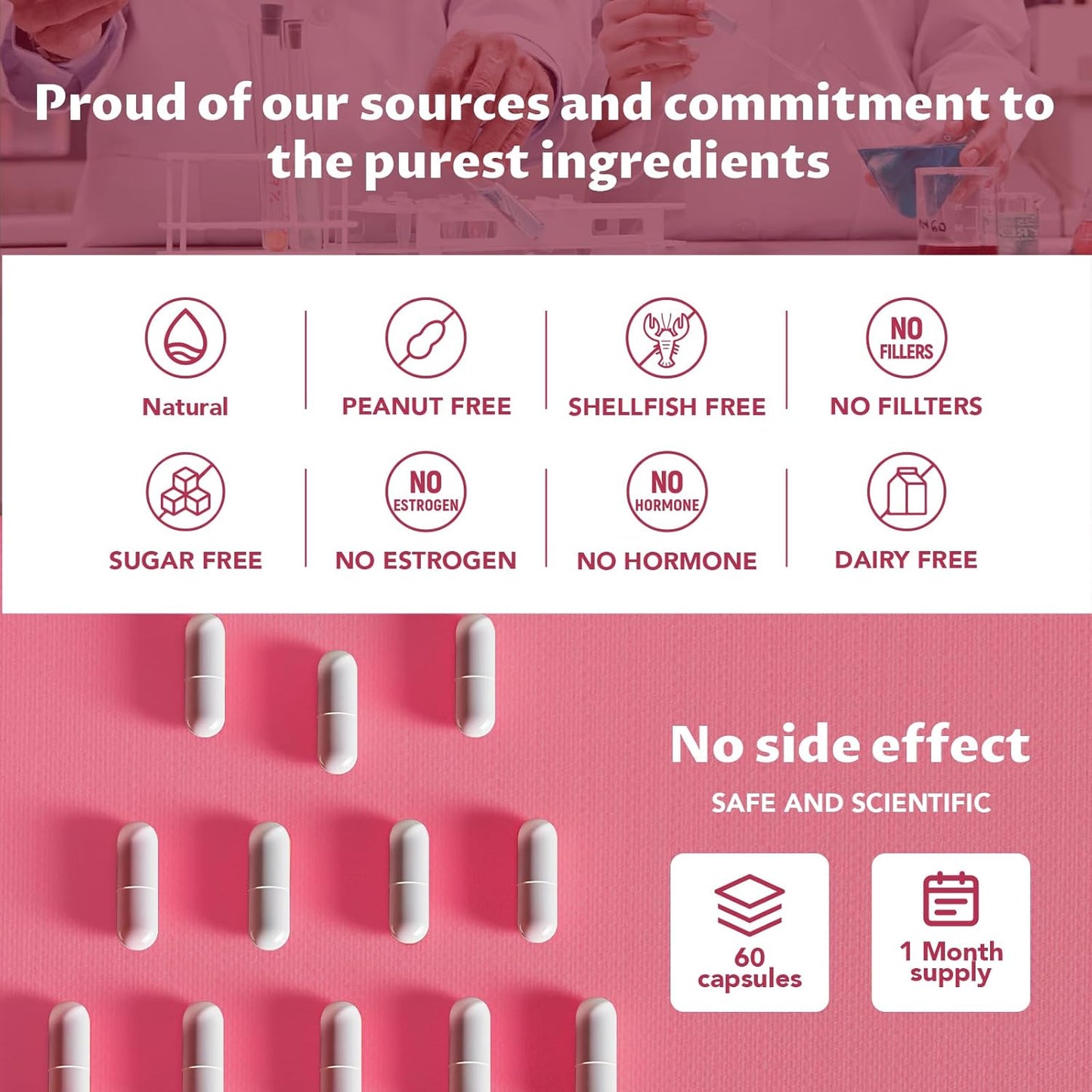 Natural Menopause Relief Supplement with Black Cohosh, DIM, Chasteberry, Evening Primrose, Flax Seed & Ashwagandha - 60 Capsules