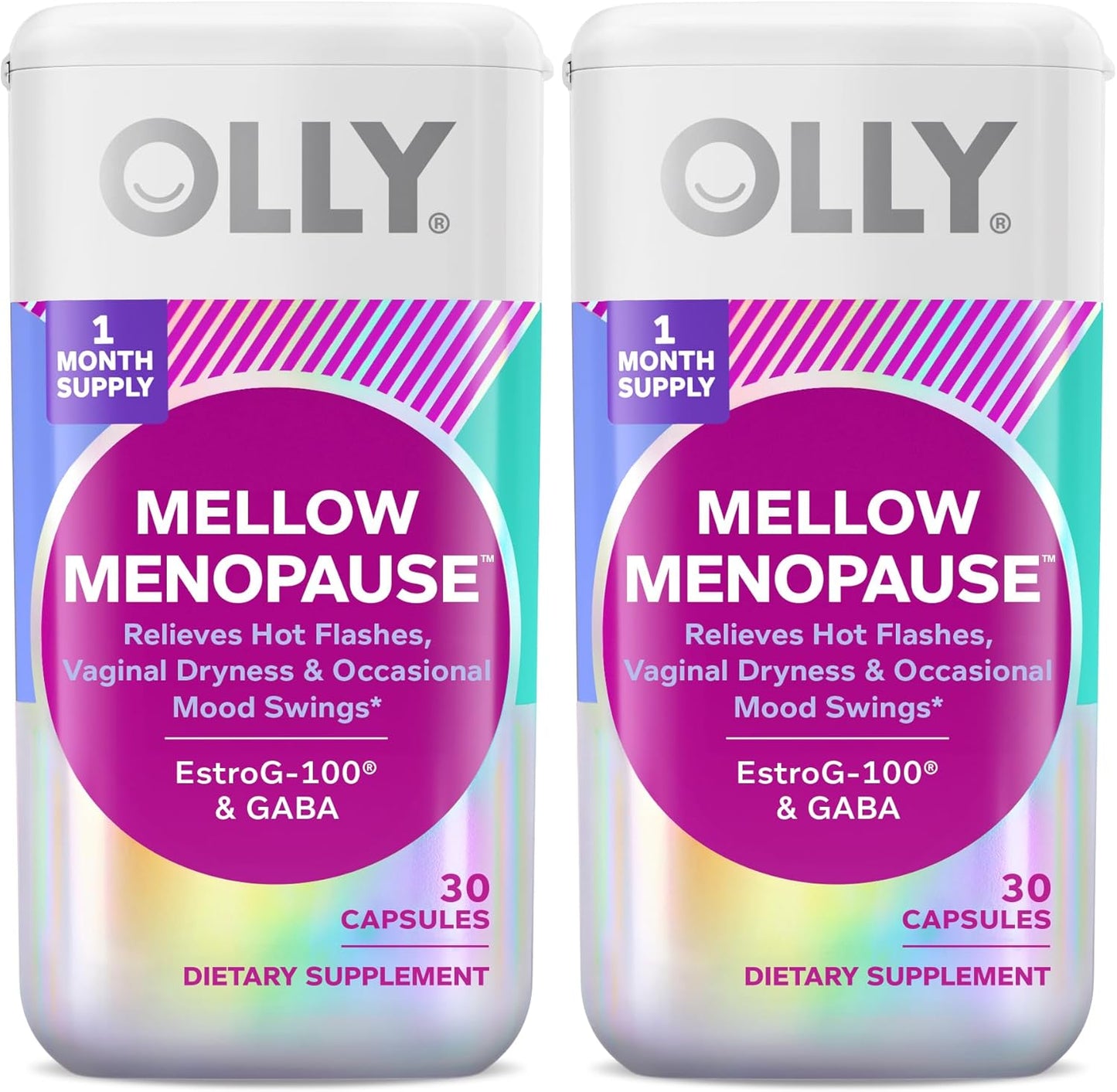 Natural Menopause Relief Supplements for Women with Estro-G100® & GABA, Vegan Capsules, 60 Count - Supports Hot Flashes, Vaginal Dryness, Mood Swings - 2 Month Supply