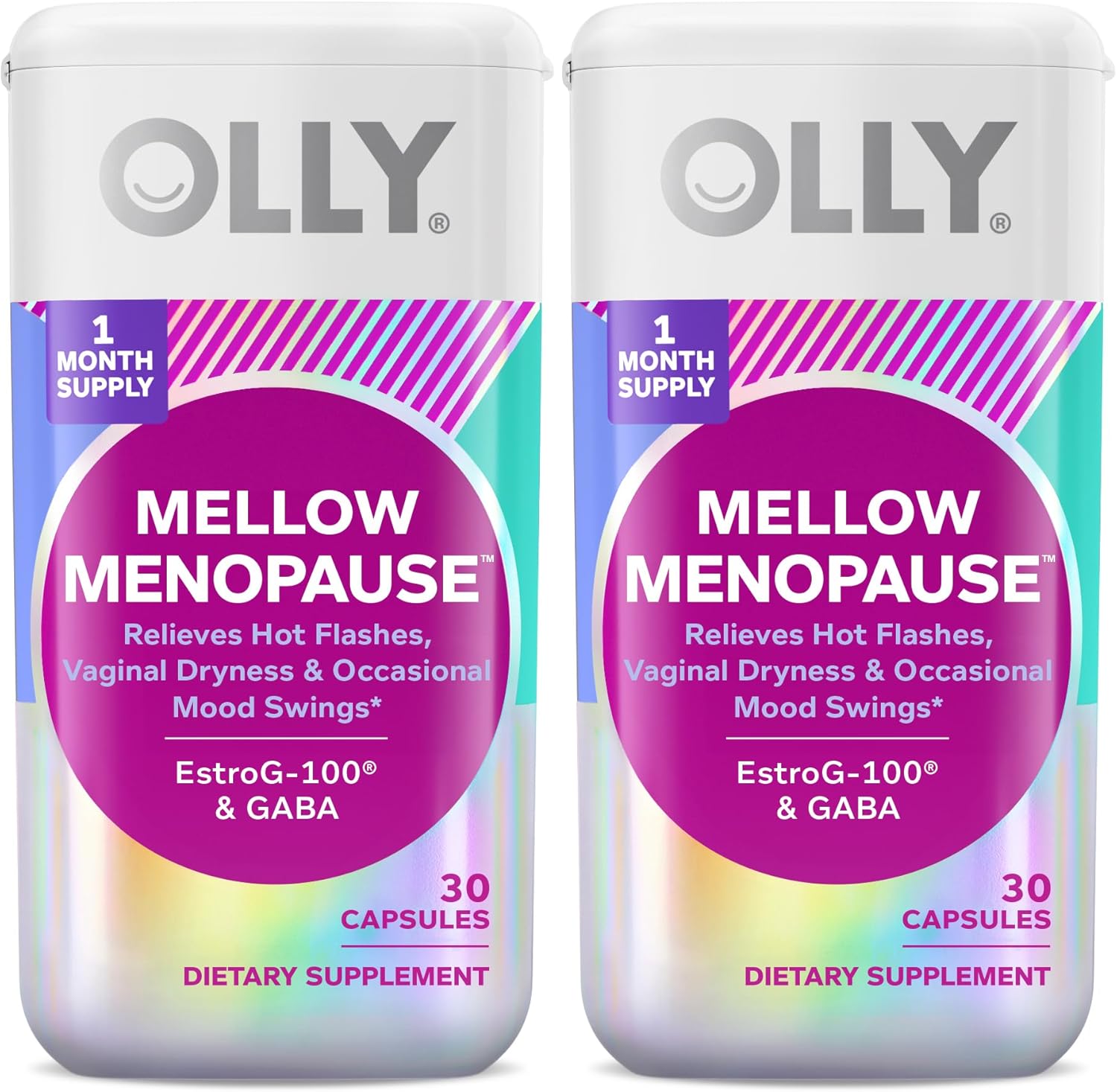 Natural Menopause Relief Supplements for Women with Estro-G100® & GABA, Vegan Capsules, 60 Count - Supports Hot Flashes, Vaginal Dryness, Mood Swings - 2 Month Supply