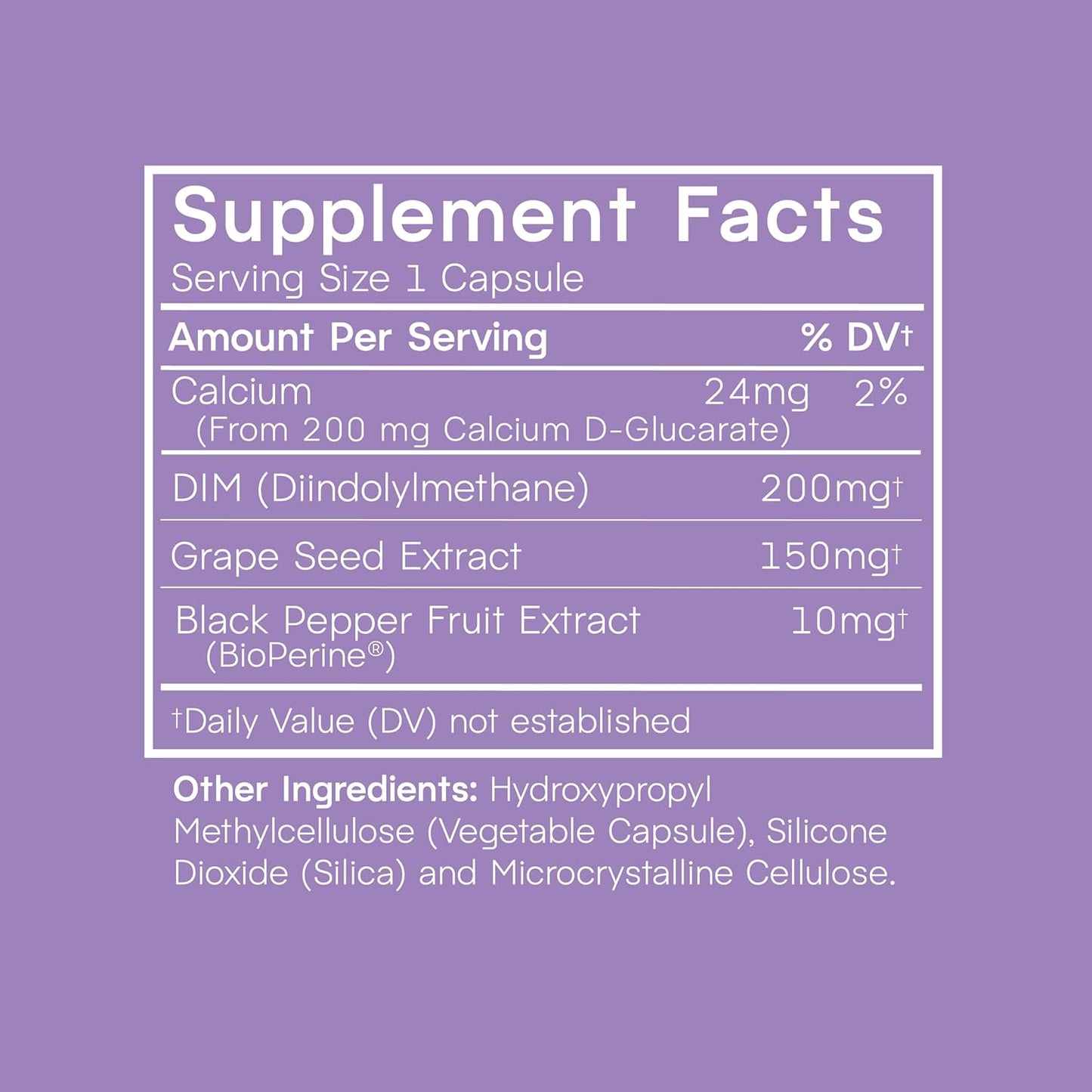 Natural Menopause Support Supplement with DIM, Calcium, Grape Seed Extract - 30 Capsules for Balanced Estrogen Metabolism in Women