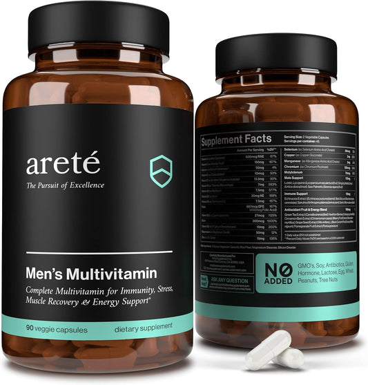 Natural Men's Multivitamin 30+ High Potency A C E D B Complex for Immune Support, Fertility, Prostate Health & Energy - Non-GMO Vegetarian Formula