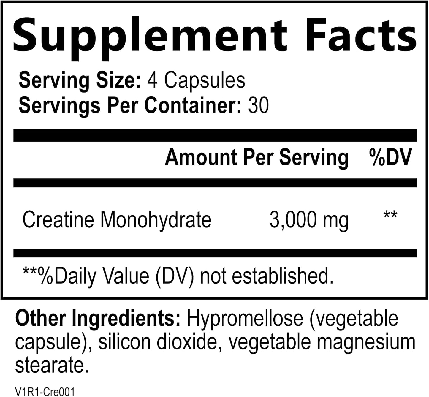 Natural Micronized Creatine Monohydrate Capsules for Muscle Strength, Energy & Recovery - Gluten-Free, Vegan, Non-GMO - 120 Pills