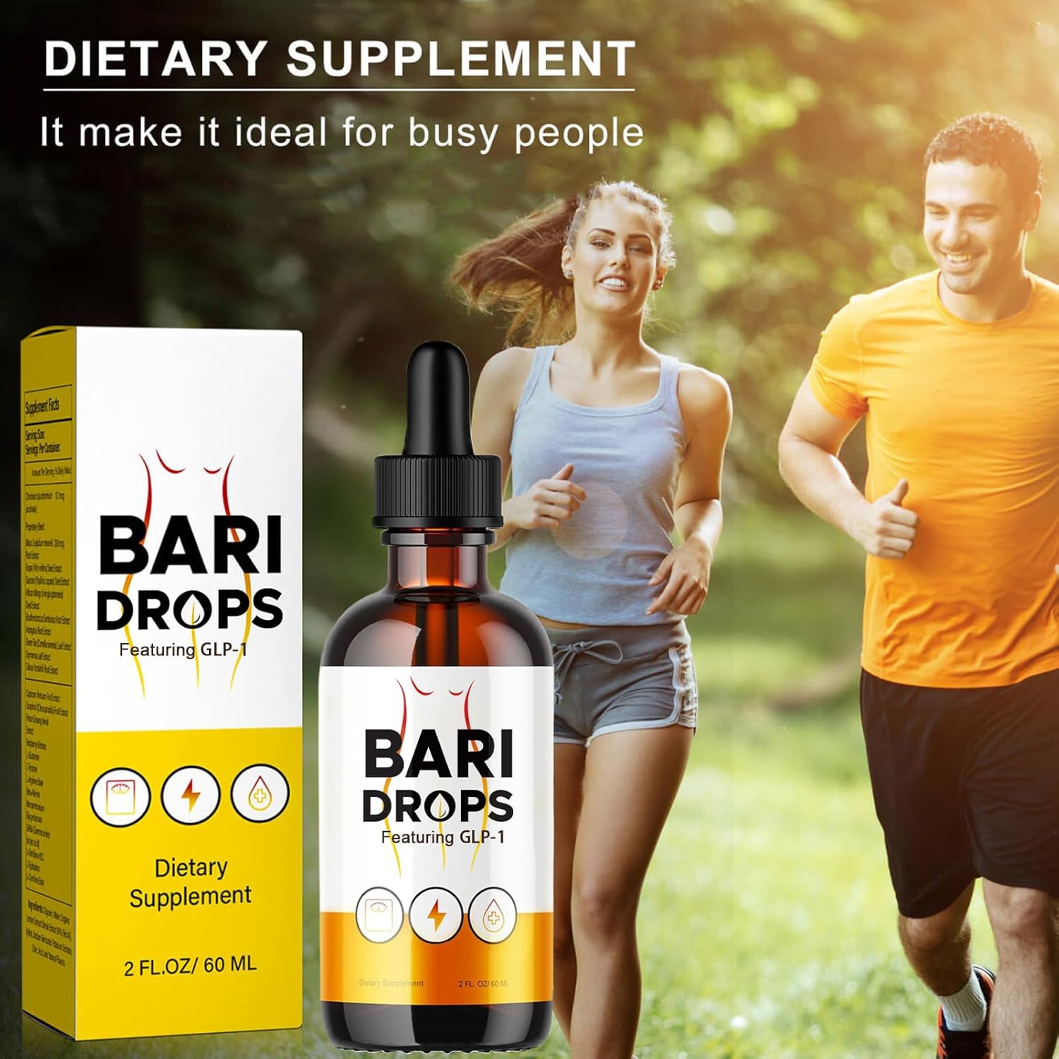 Natural Mounjaro GLP-1 Supplement Drops 2-Pack - Loroc'e Bari Liquid Drops for Bariatric Support