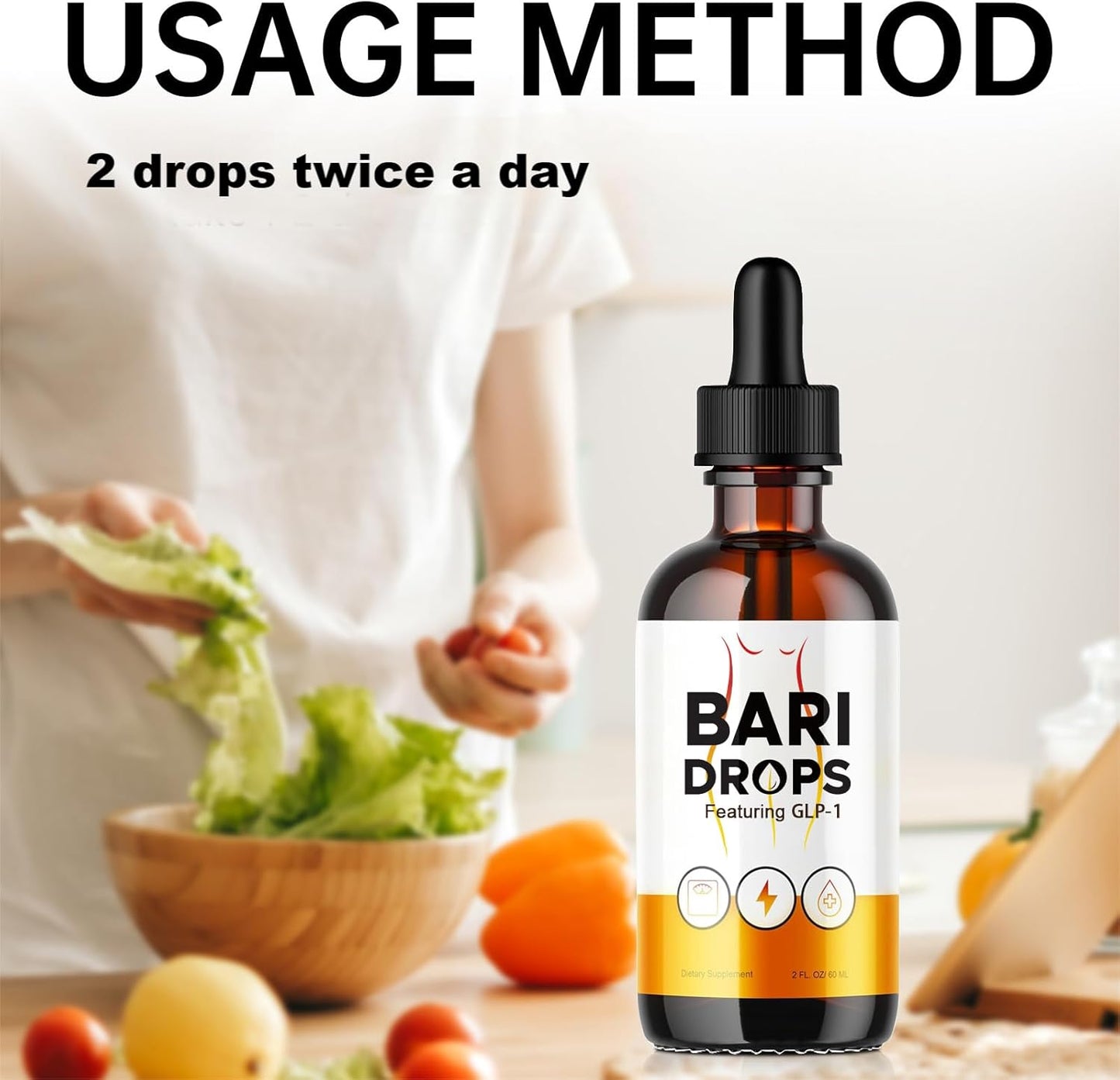 Natural Mounjaro GLP-1 Supplement Drops 2-Pack - Loroc'e Bari Liquid Drops for Bariatric Support