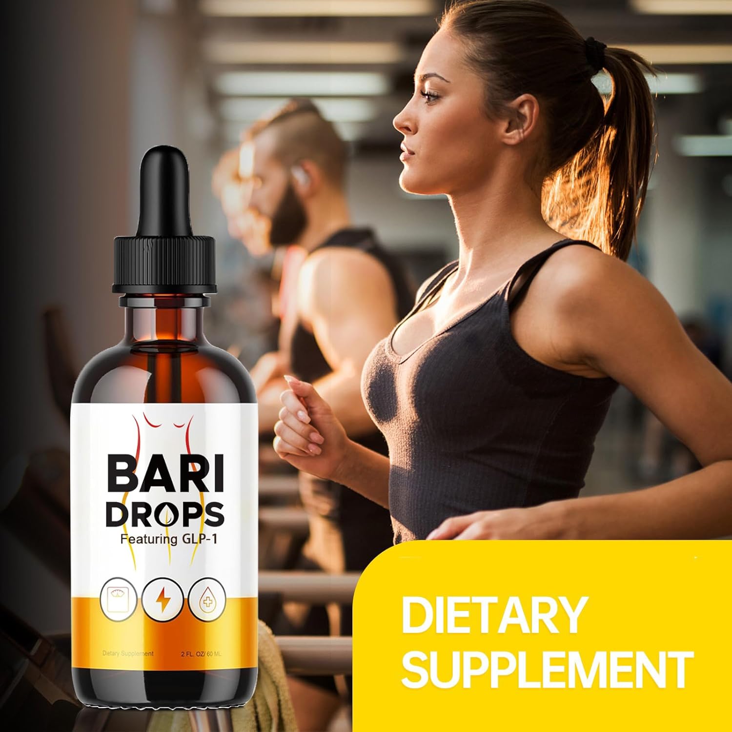 Natural Mounjaro GLP-1 Supplement Drops 2-Pack - Loroc'e Bari Liquid Drops for Bariatric Support