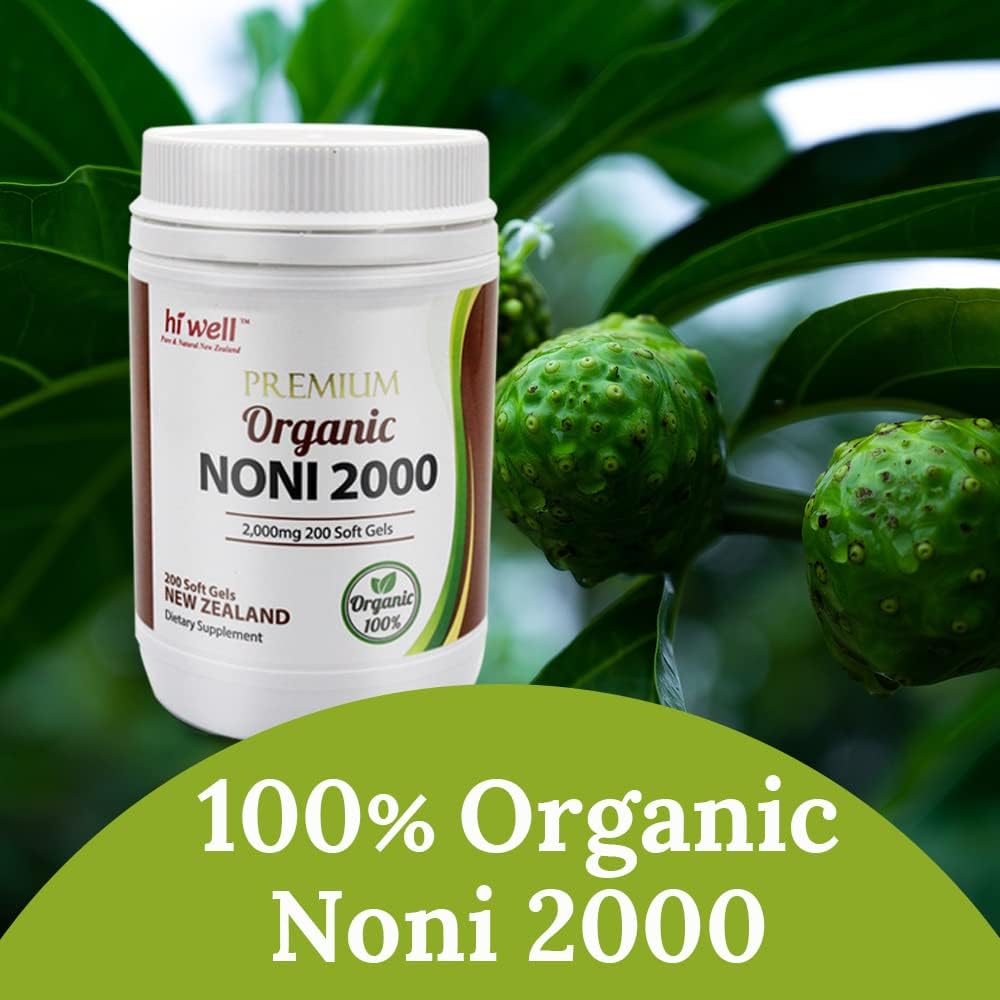 Natural New Zealand Hi Well Premium Noni 2000 Softgels - Pure & High-Quality
