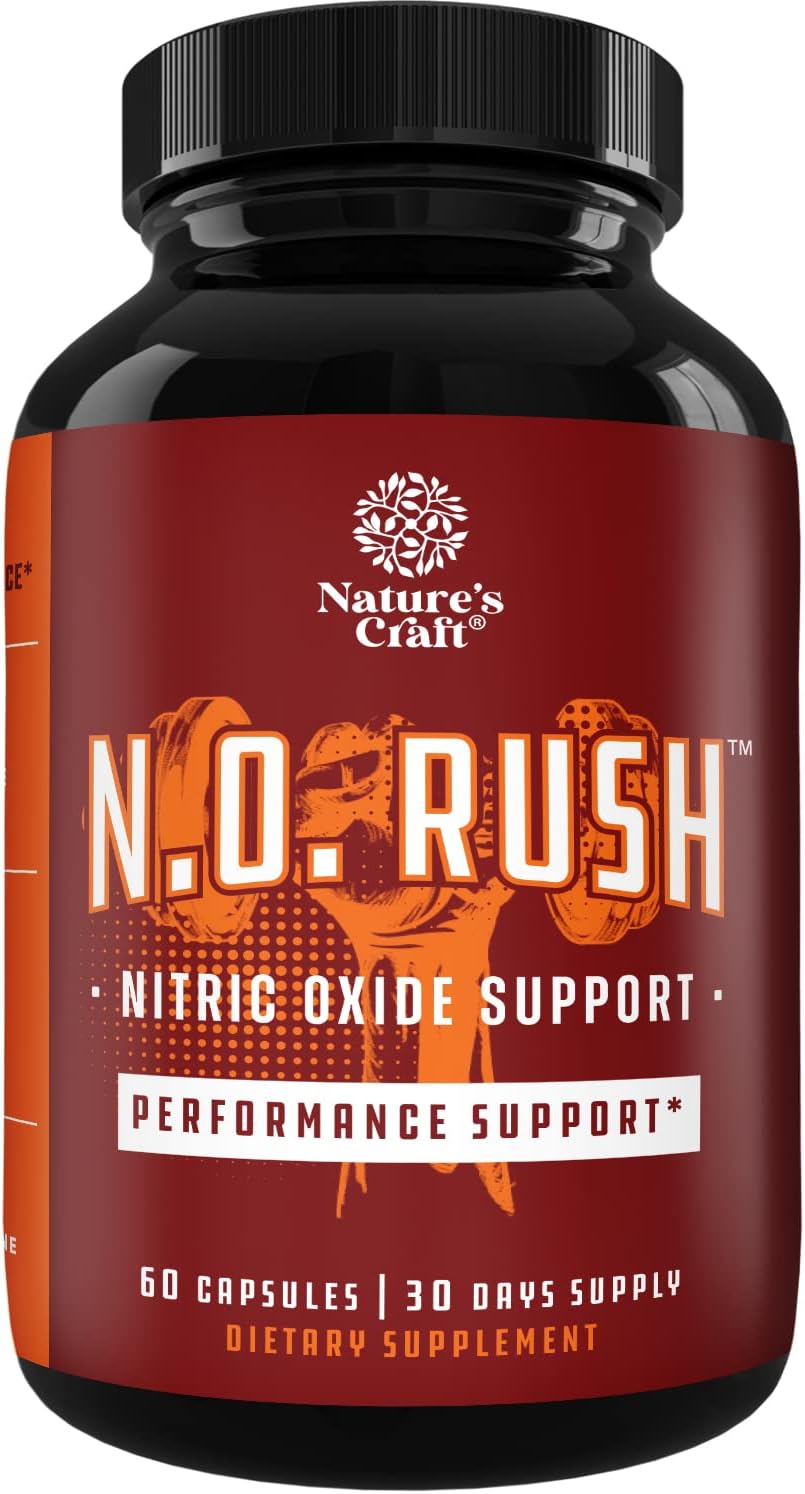 Natural Nitric Oxide Booster Capsules - Energy & Muscle Building Supplement with L-Arginine & L-Citrulline - Exercise Enhancer by Natures Craft