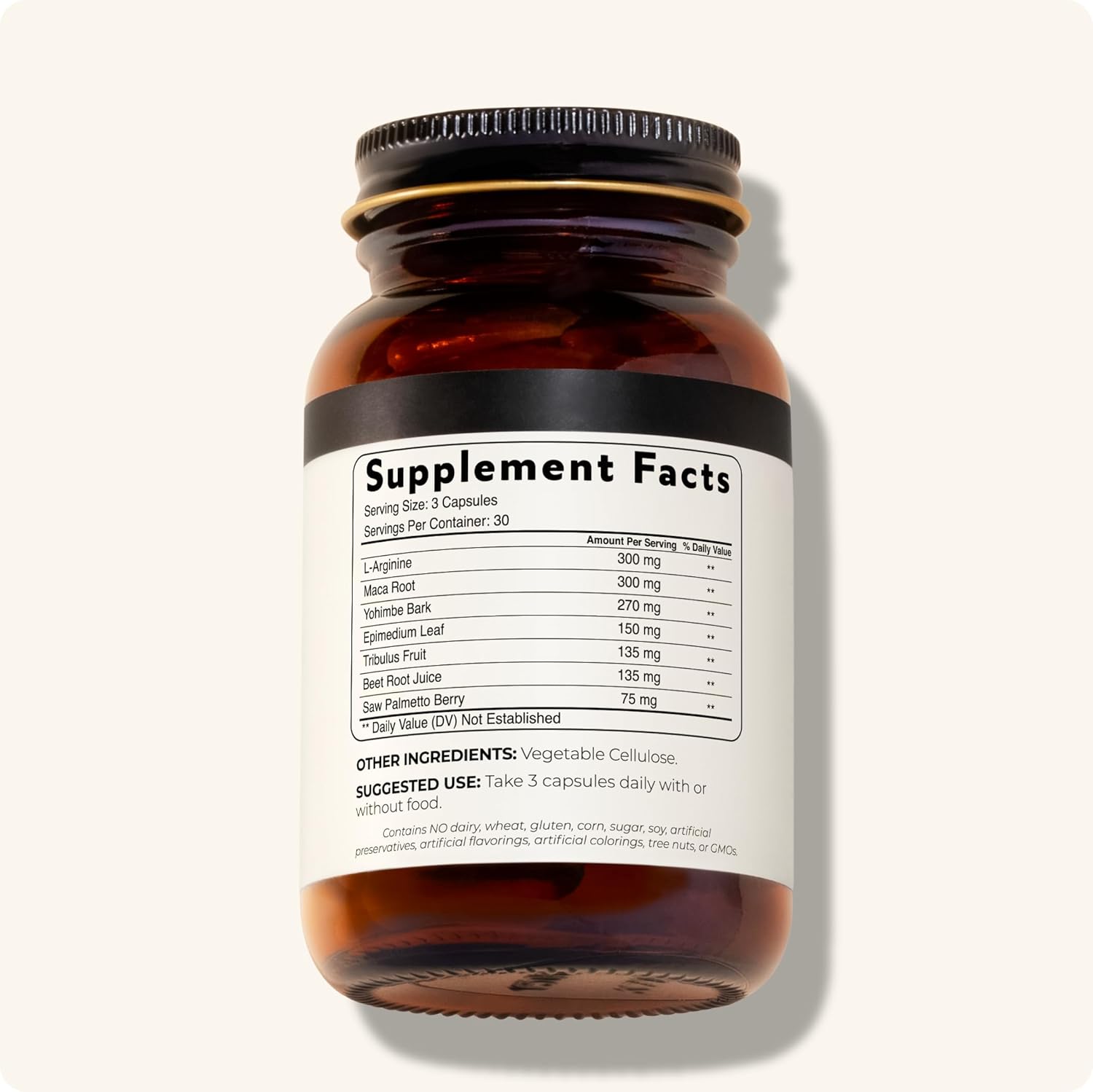 Natural Nitric Oxide Booster Capsules with L-Arginine, Maca Root, and Beet Root for Blood Flow Support | Doctor-Approved Vegan Supplement | 90 Capsules