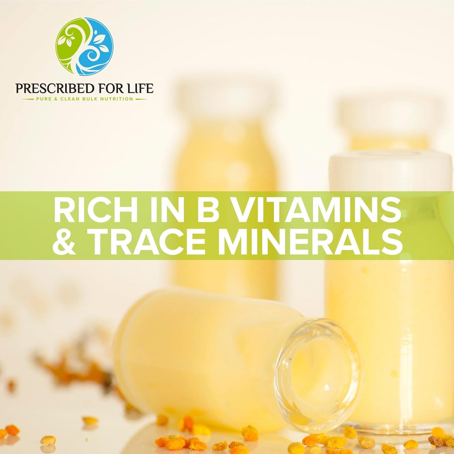 Natural Non-GMO Royal Jelly Powder 1x Concentrate - Rich in B Vitamins & Trace Minerals - Gluten Free - Gelee Royale Supplement (2oz / 56g)