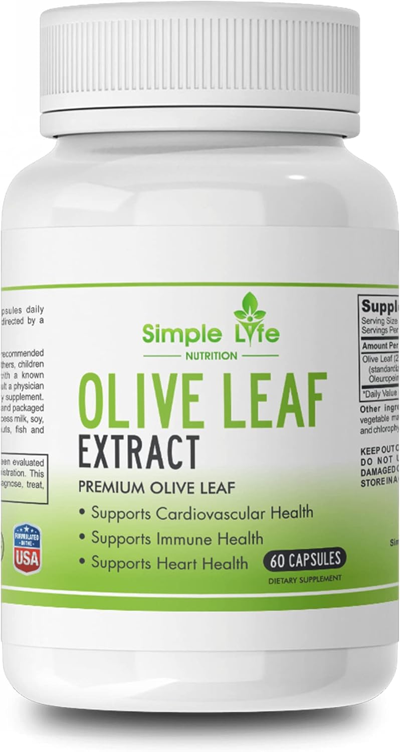 Natural Olive Leaf Extract Supplement - Promotes Immune and Heart Health - Non-GMO, Gluten-Free Formula for a Healthy Lifestyle