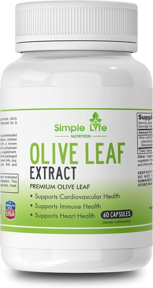 Natural Olive Leaf Extract Supplement - Promotes Immune and Heart Health - Non-GMO, Gluten-Free Formula for a Healthy Lifestyle