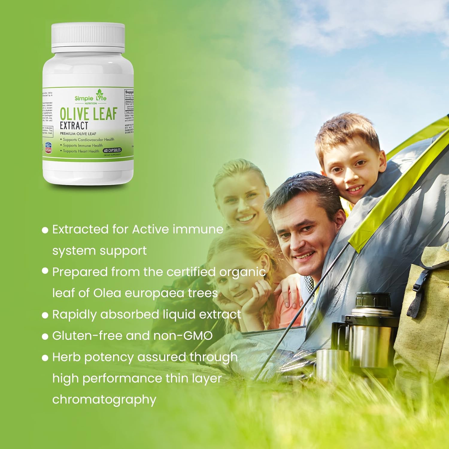 Natural Olive Leaf Extract Supplement - Promotes Immune and Heart Health - Non-GMO, Gluten-Free Formula for a Healthy Lifestyle