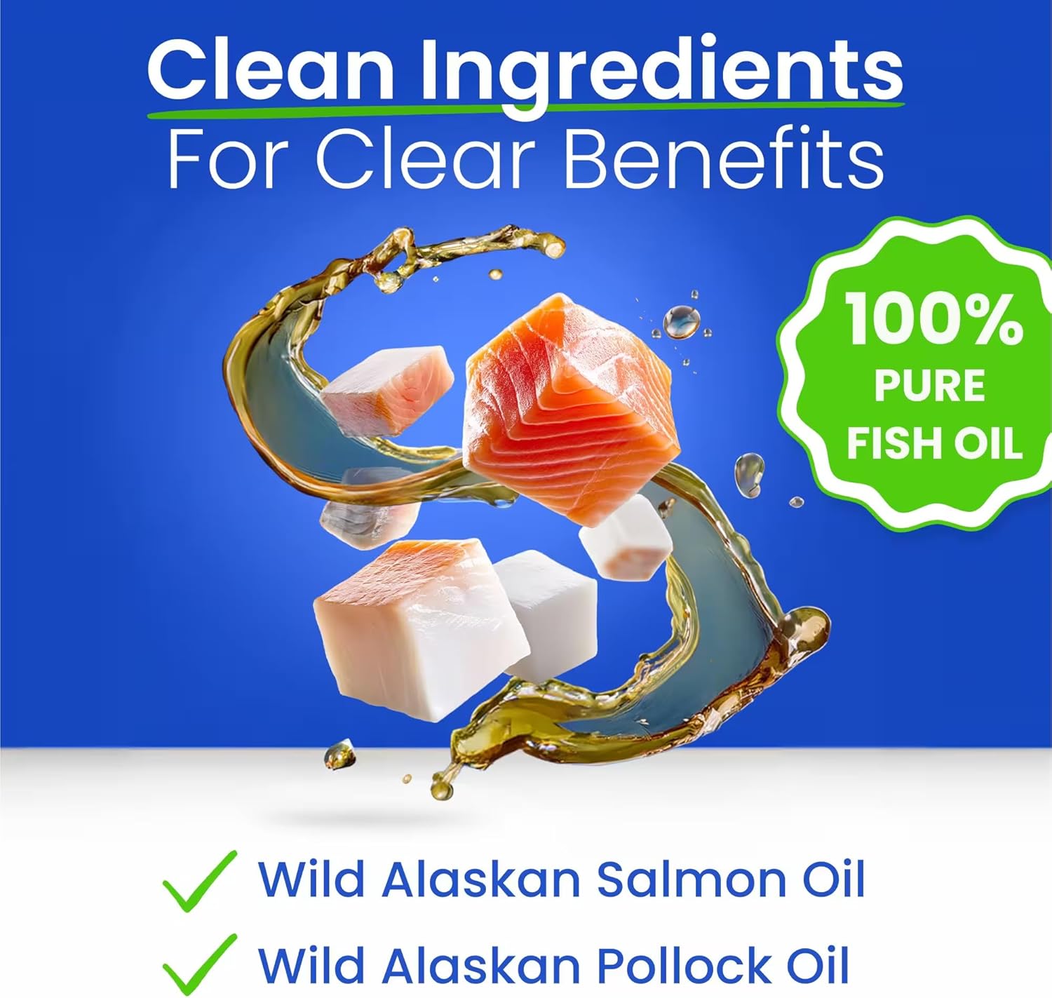 Natural Omega-3 Fish Oil Liquid Supplement for Dogs & Cats - Skin & Coat Support - Joint, Immune, & Heart Health - 14oz