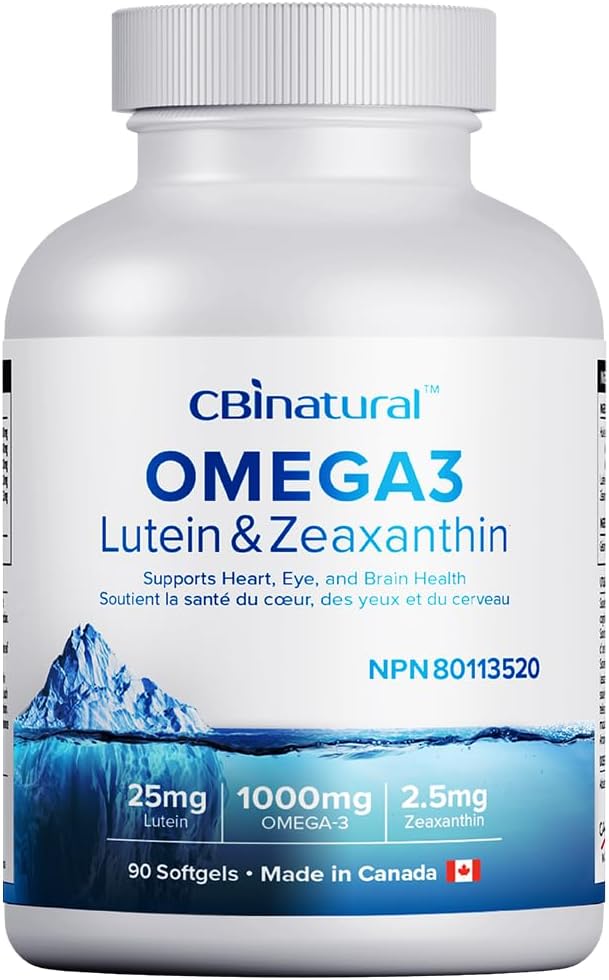 Natural Omega-3 Supplement with Lutein and Zeaxanthin for Eye Health - 90 Softgels