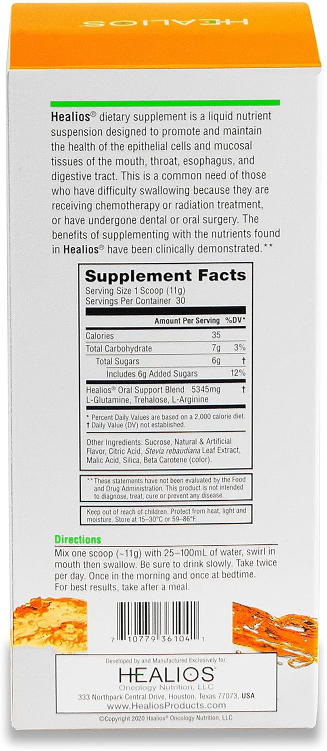 Natural Orange Flavor Powder Dietary Supplement for Oral Health with L-Glutamine, Trehalose, and L-Arginine - 11.64 oz