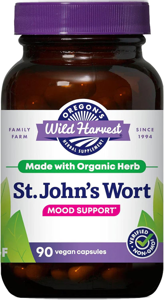 Natural Oregon St John's Wort Supplement, 90 Capsules by Wild Harvest