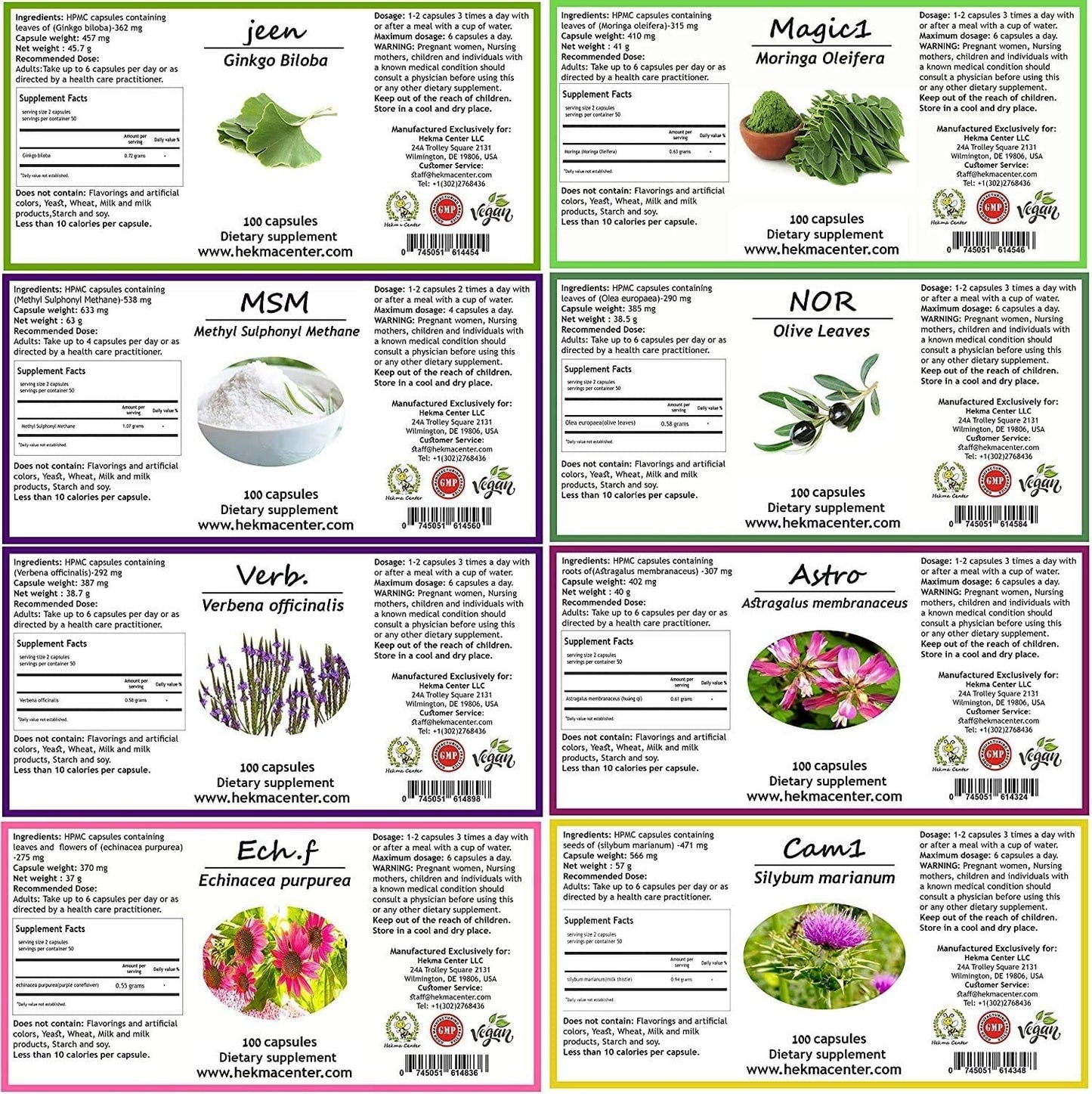 Natural Organic Herbal Supplements Package for MS - 18 Medicinal Herbs, Sidr Honey, and Royal Jelly - Vegan MS Support