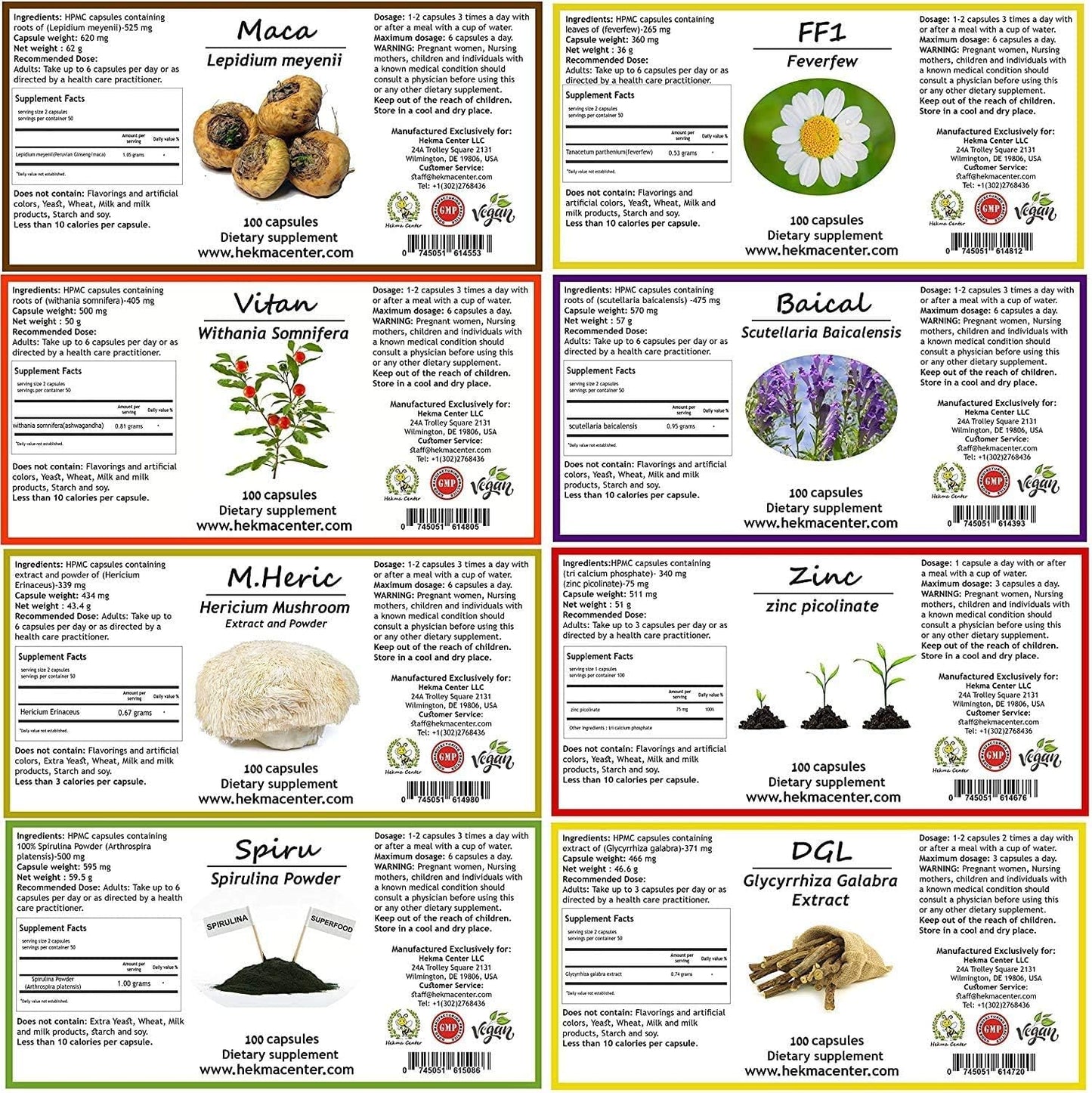 Natural Organic Herbal Supplements Package for MS - 18 Medicinal Herbs, Sidr Honey, and Royal Jelly - Vegan MS Support