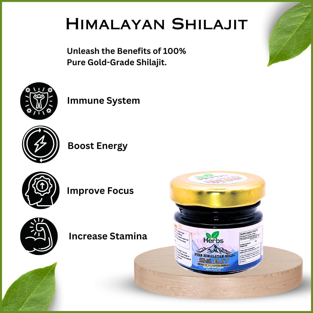 Natural Organic Himalayan Shilajit Resin | 85+ Essential Minerals | High Fulvic Acid | Energy Boost (20g)