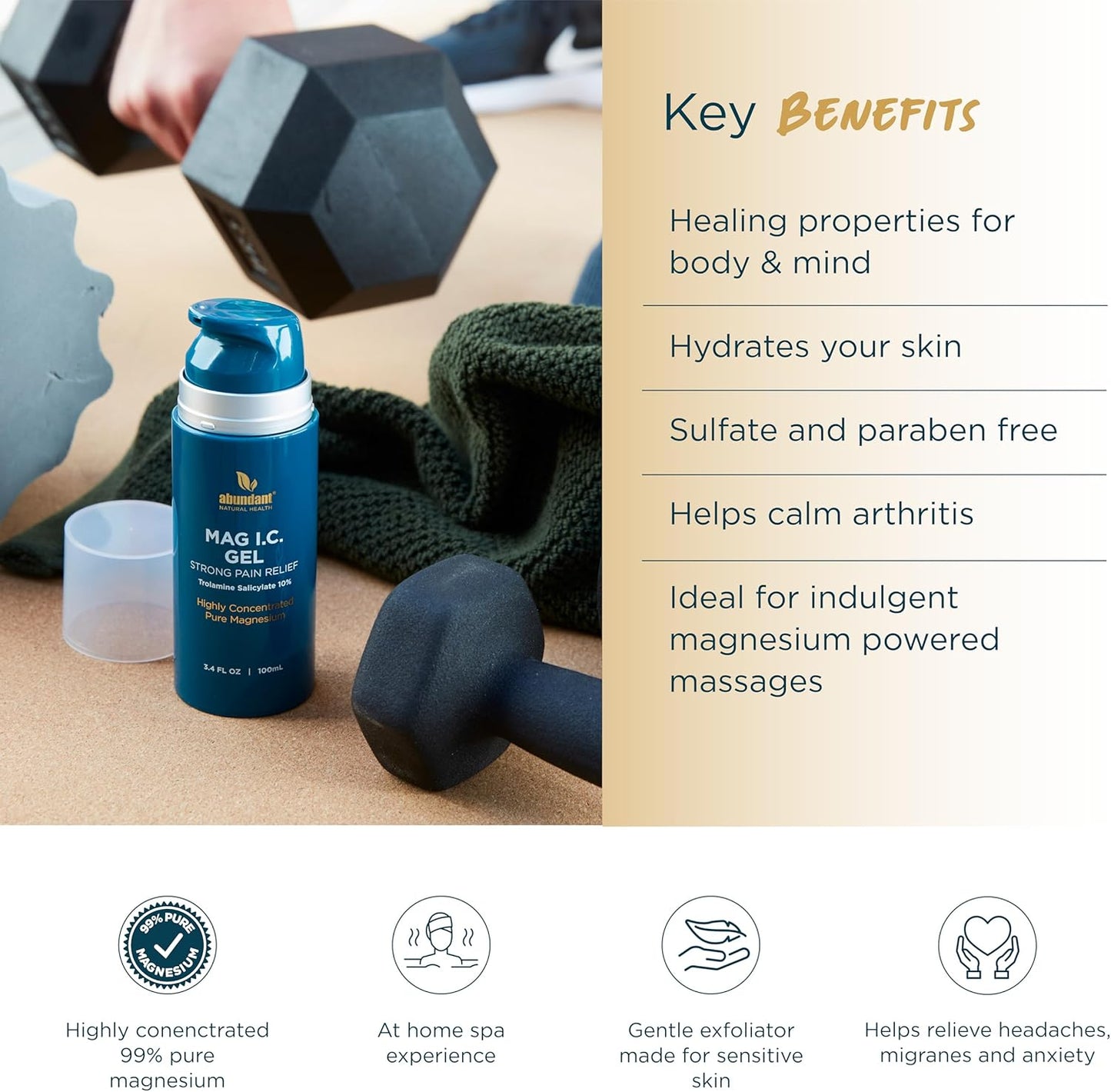 Natural Pain Relief Bundle with 10% Trolamine Salicylate for Fast Absorption, Strong Relief Against Aches and Bruises - Fragrance-Free