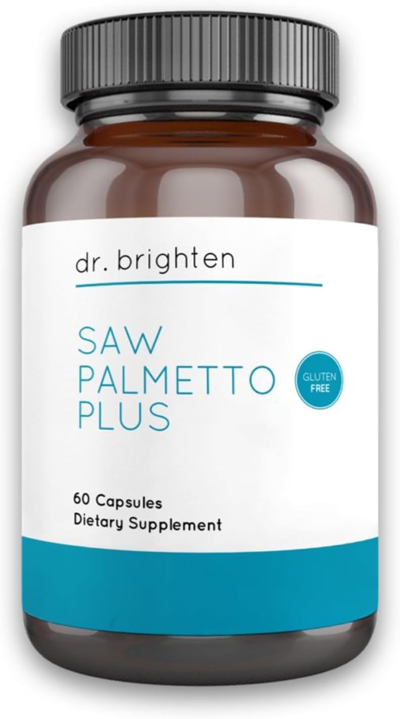 Natural PCOS Support Supplement for Women - Dr. Brighten Saw Palmetto Plus - Promotes Hair Health, Clear Skin, and Hormonal Balance