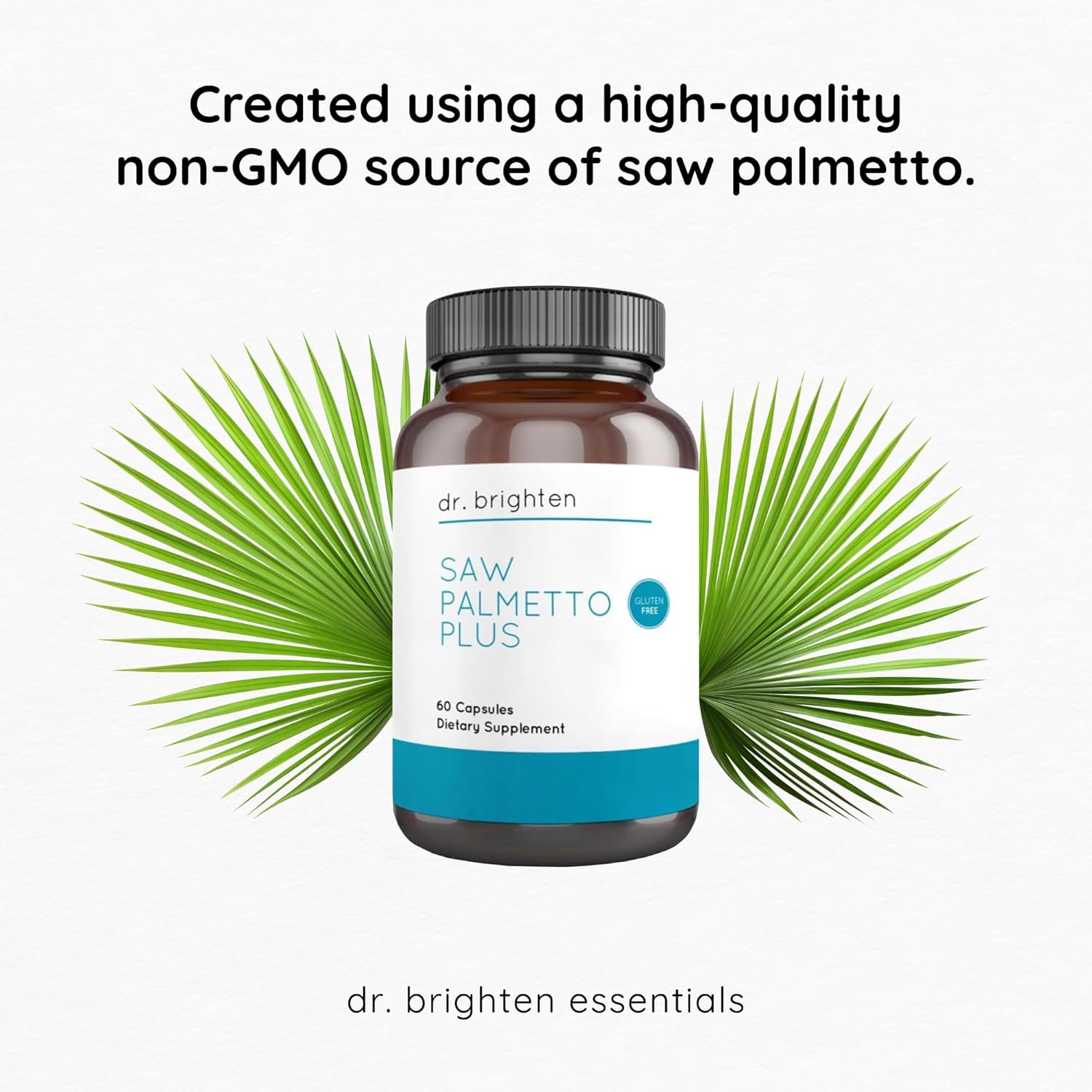 Natural PCOS Support Supplement for Women - Dr. Brighten Saw Palmetto Plus - Promotes Hair Health, Clear Skin, and Hormonal Balance