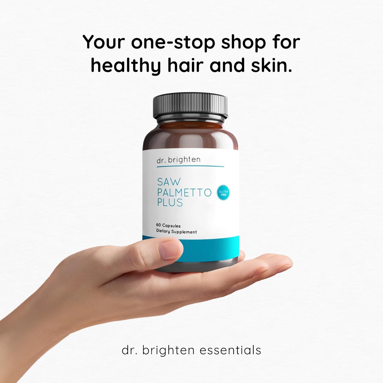 Natural PCOS Support Supplement for Women - Dr. Brighten Saw Palmetto Plus - Promotes Hair Health, Clear Skin, and Hormonal Balance