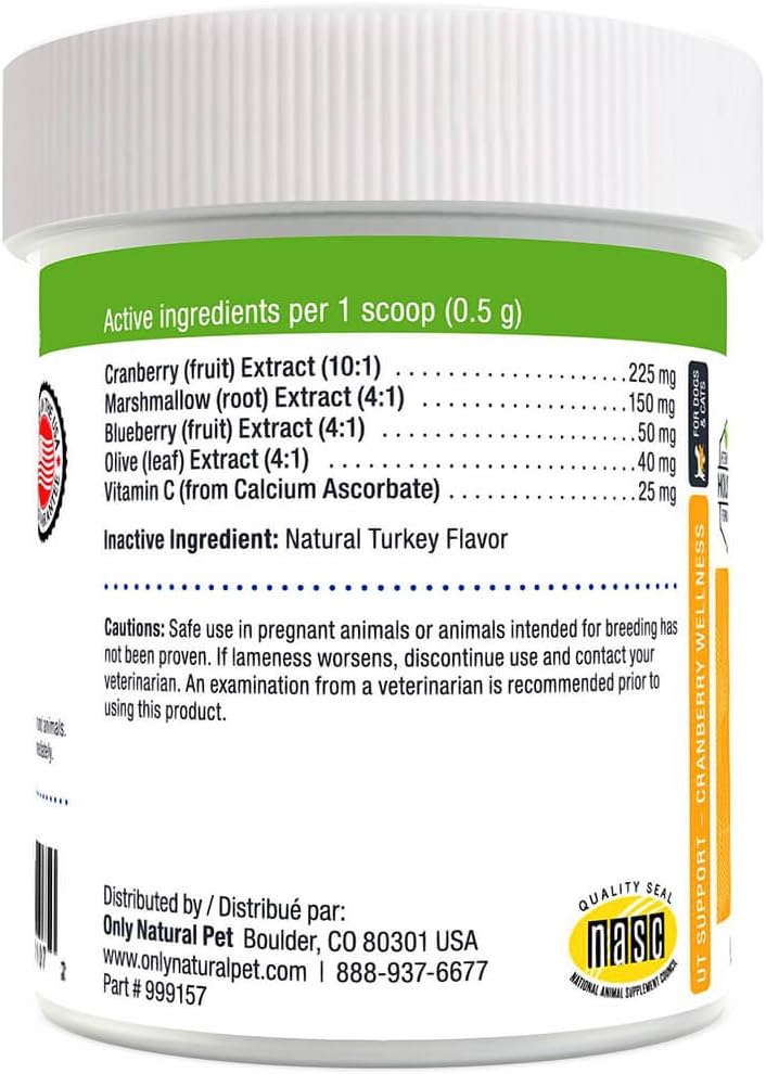 Natural Pet Cranberry Antioxidant Powder for Dogs and Cats - Berry Supplement for Urinary Health - 110 Servings