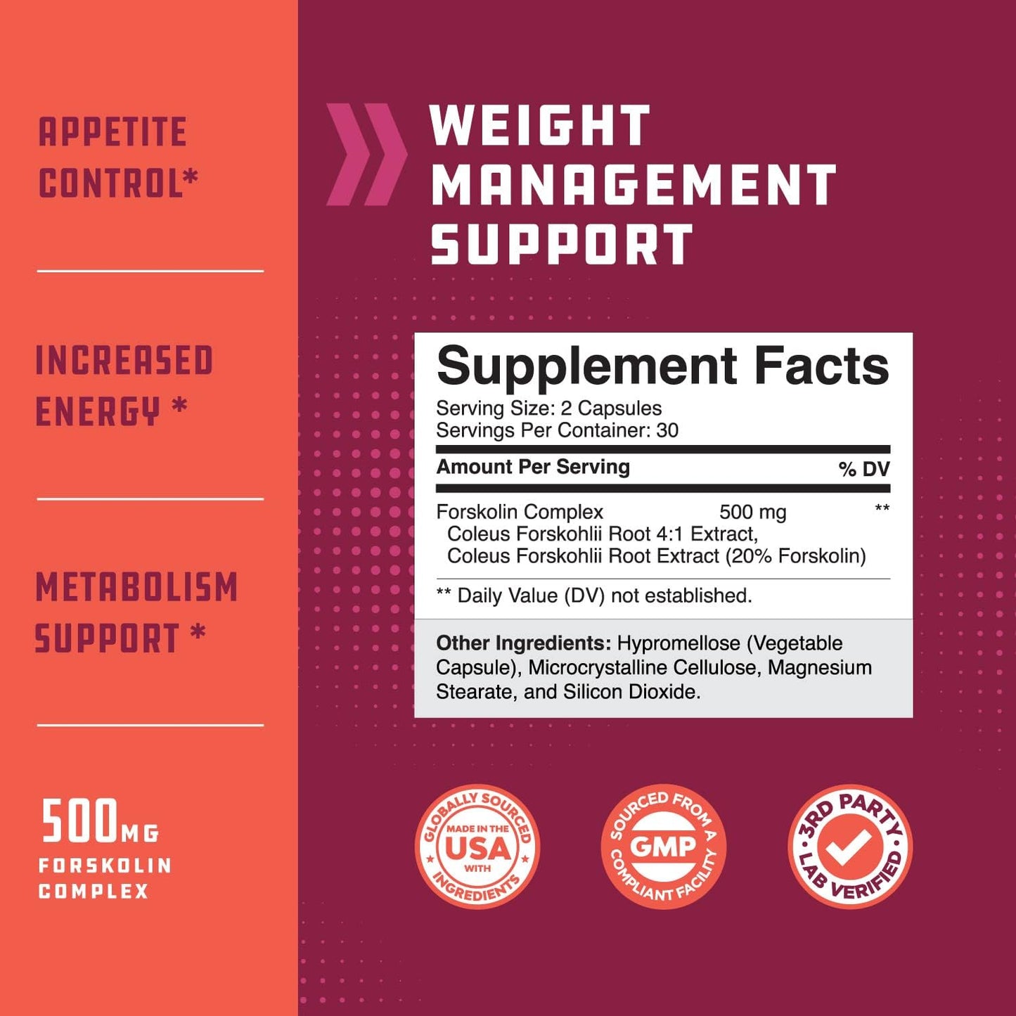 Natural Pre Workout Bundle: Forskolin Supplement & BCAA Capsules for Energy Boost & Muscle Recovery - Vegan Fitness Supplements
