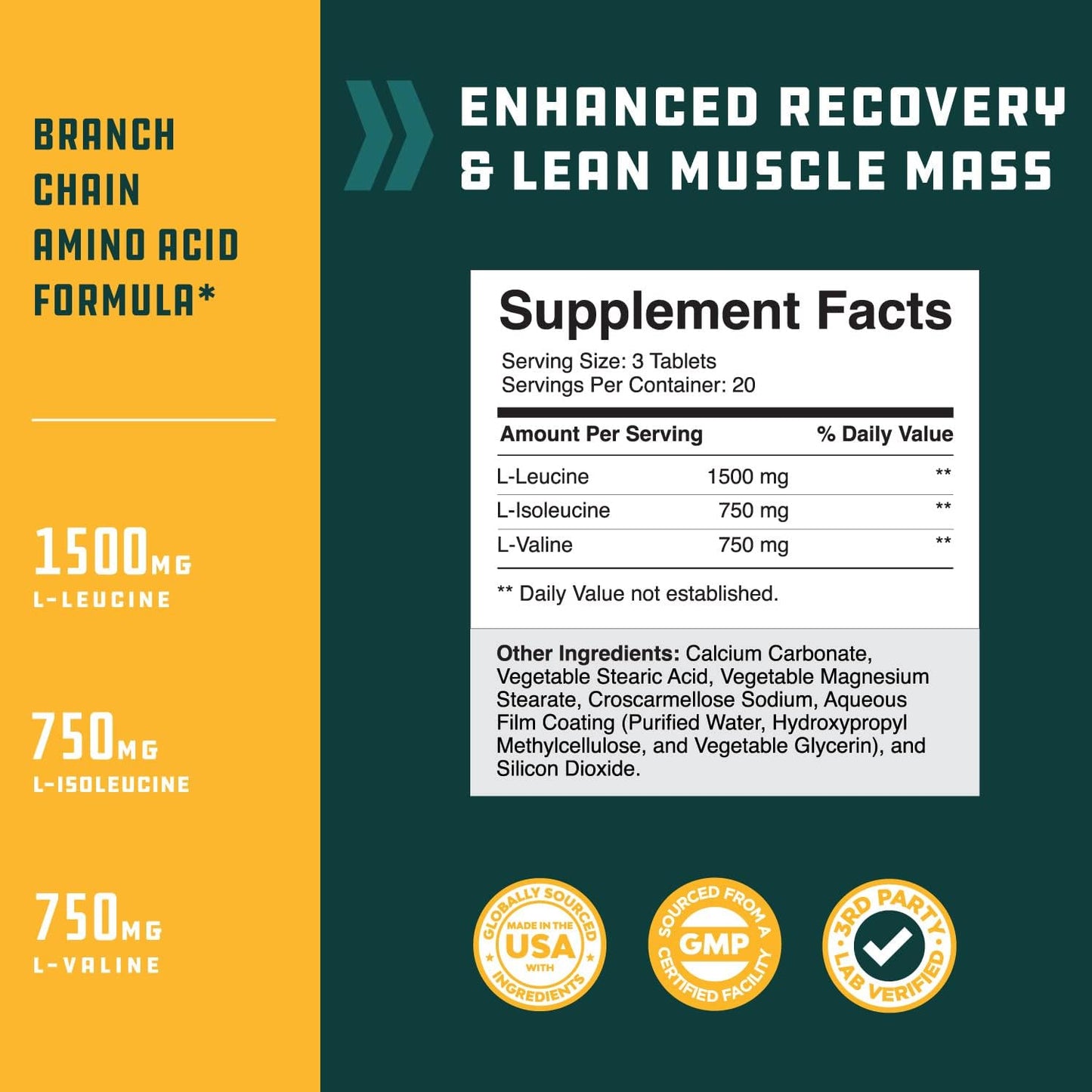 Natural Pre Workout Bundle: Forskolin Supplement & BCAA Capsules for Energy Boost & Muscle Recovery - Vegan Fitness Supplements