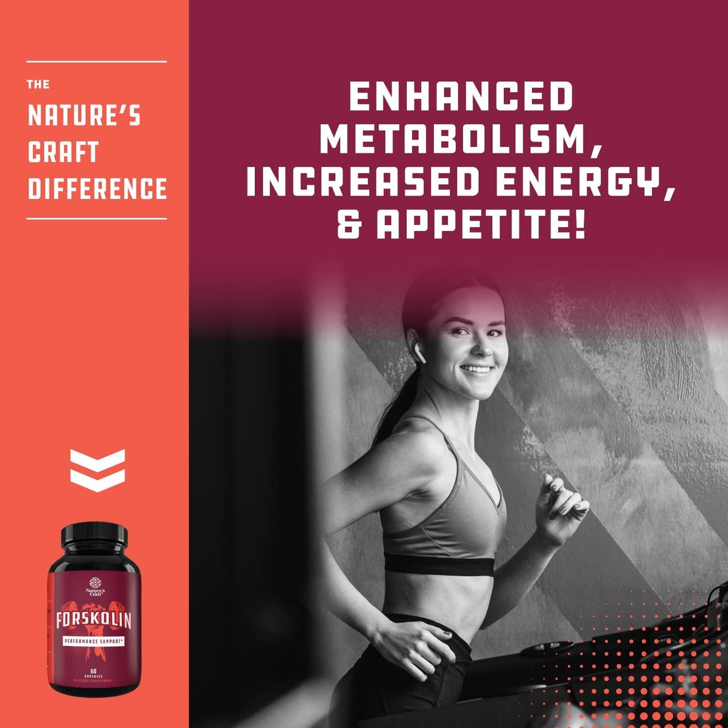 Natural Pre Workout Bundle: Forskolin Supplement & BCAA Capsules for Energy Boost & Muscle Recovery - Vegan Fitness Supplements