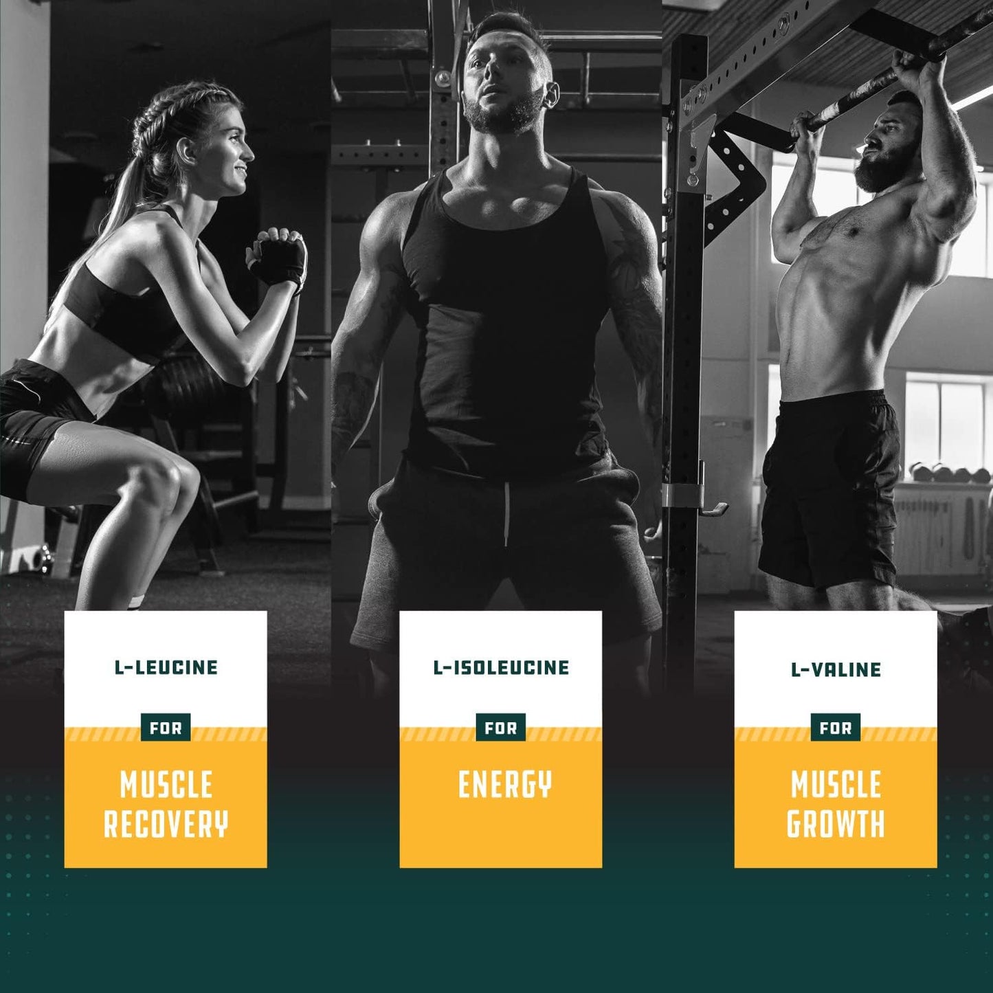 Natural Pre Workout Bundle: Forskolin Supplement & BCAA Capsules for Energy Boost & Muscle Recovery - Vegan Fitness Supplements