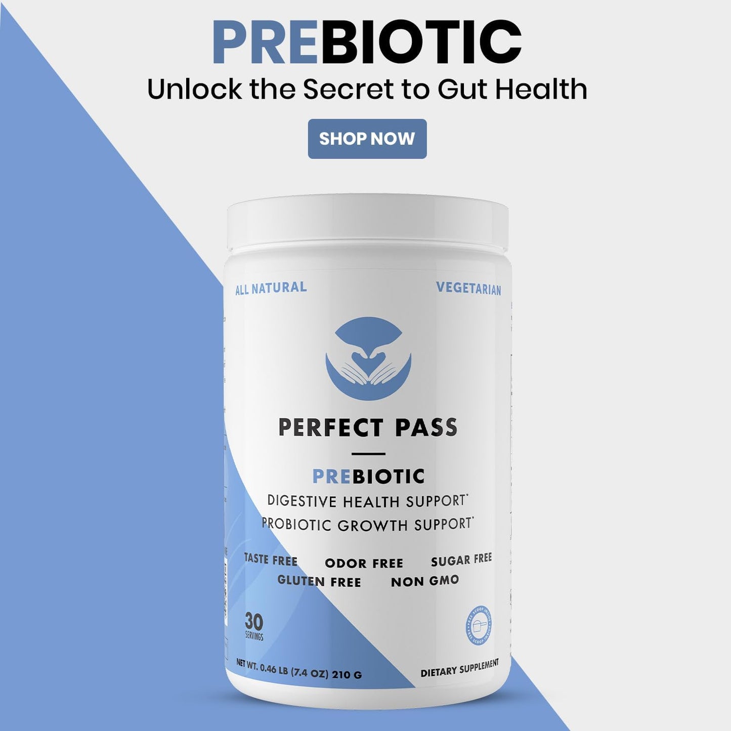 Natural Prebiotic PHGG Powder - 100% Gluten Free, Non GMO, Kosher, Vegetarian - 210g Sugar-Free Guar Gum Supplement