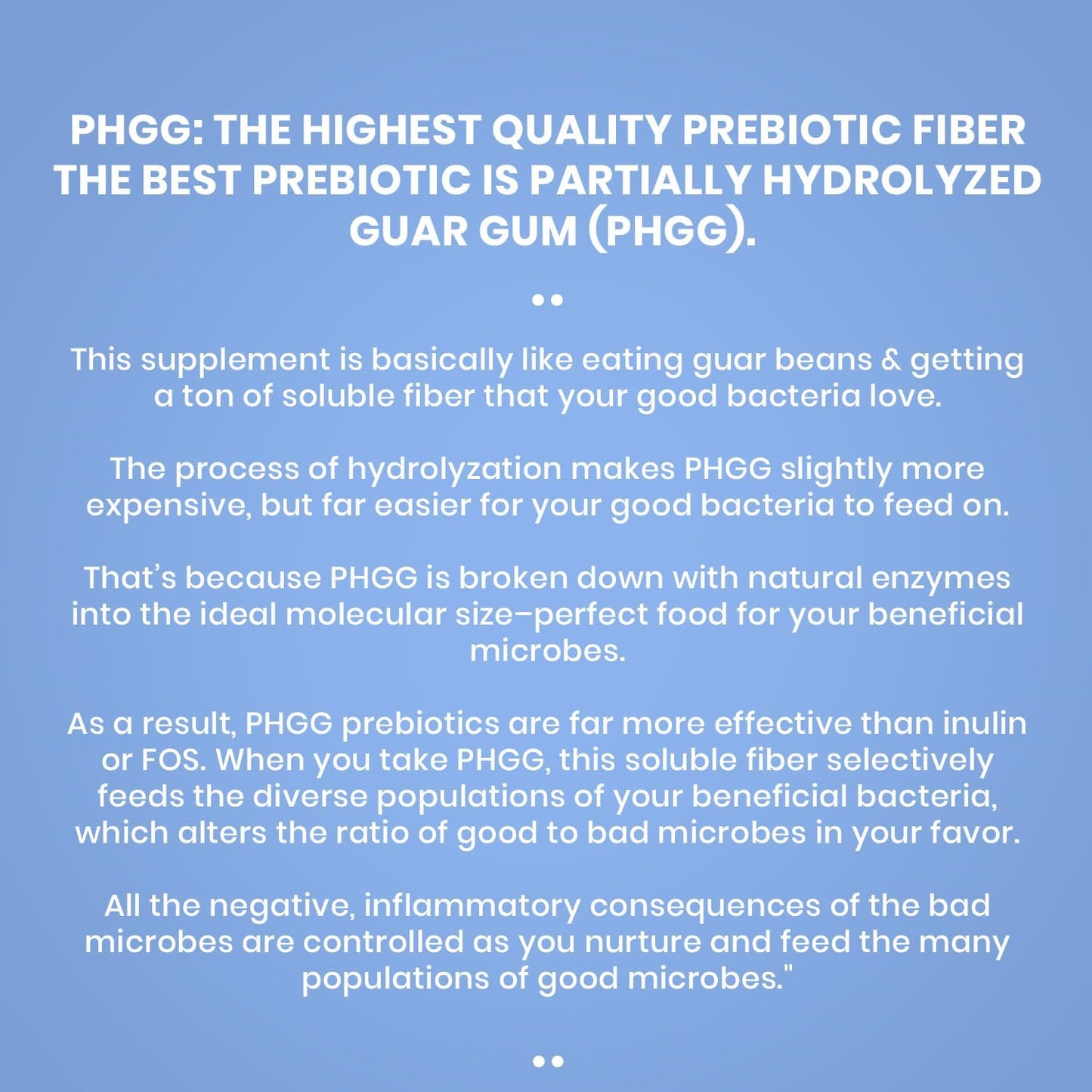 Natural Prebiotic PHGG Powder - 100% Gluten Free, Non GMO, Kosher, Vegetarian - 210g Sugar-Free Guar Gum Supplement