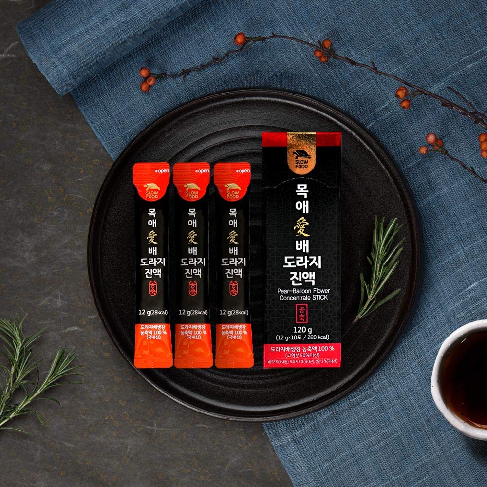 Natural Premium Korean Pear, Ginger, and Balloon Flower Extract Liquid Sticks - Sugar-Free - Health Support for All Ages - 10 Sticks per Box