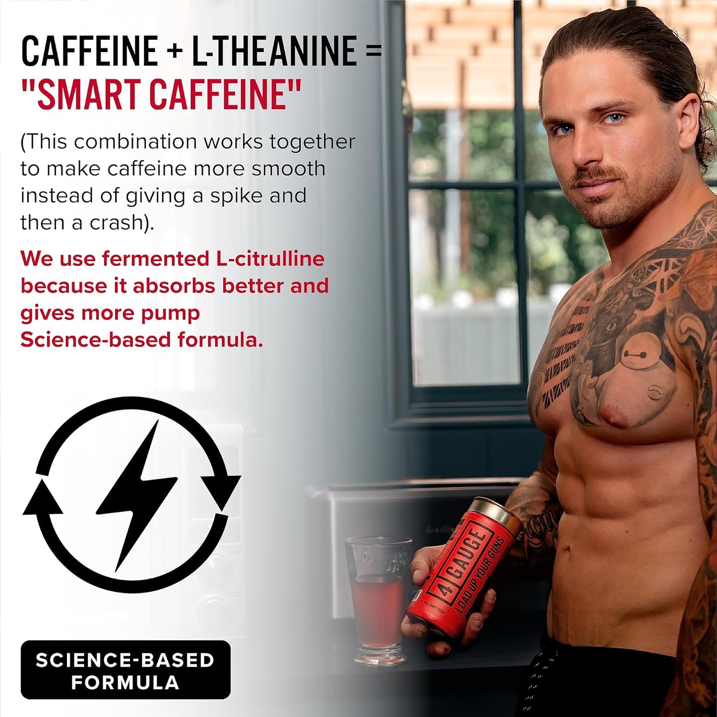 Natural Preworkout Supplement for Energy & Focus | 30 Servings | Nitric Oxide Boost | L-Citrulline, L-Carnitine, Creatine | No Jitters | Frozen Lemonade Flavor
