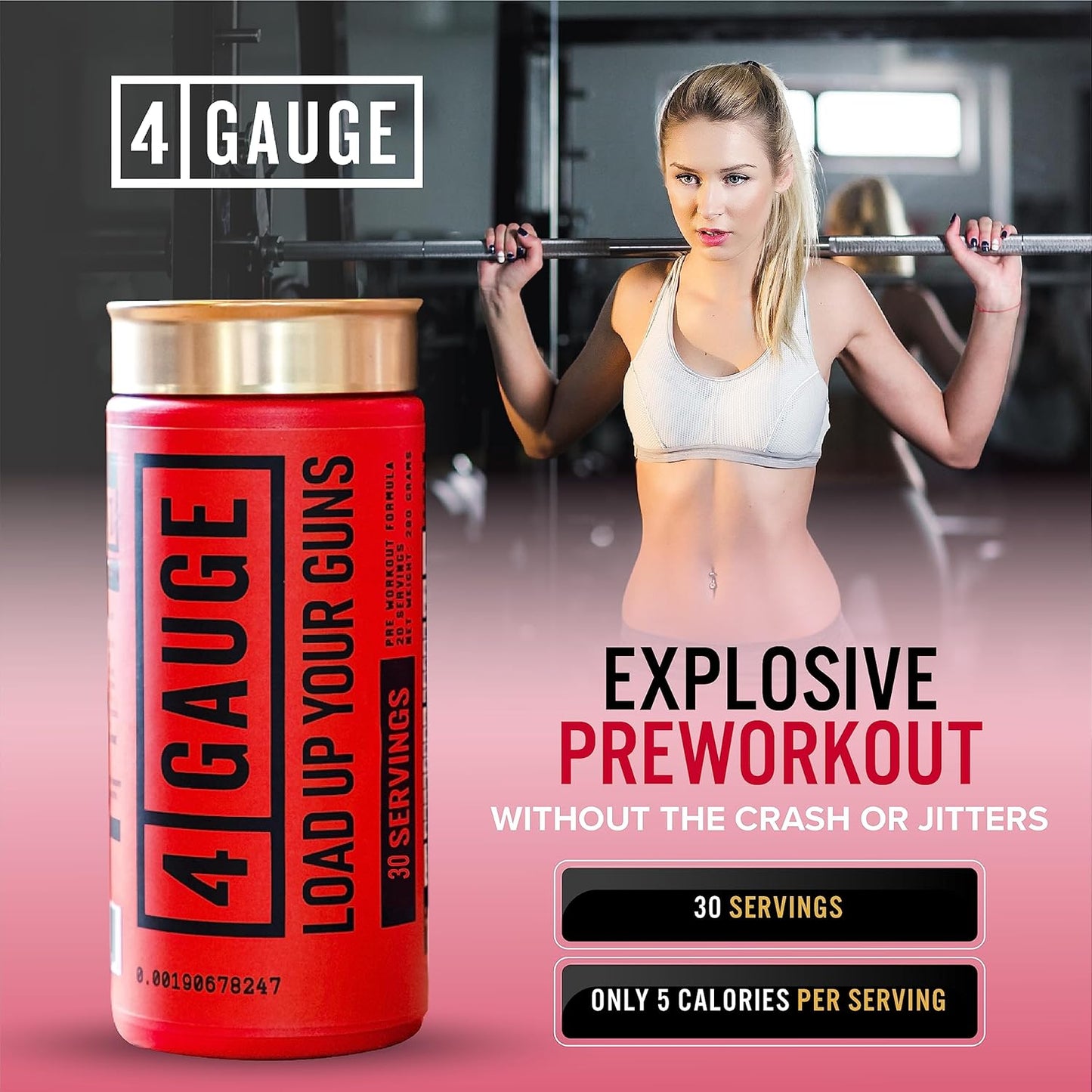Natural Preworkout Supplement for Energy & Focus | 30 Servings | Nitric Oxide Boost | L-Citrulline, L-Carnitine, Creatine | No Jitters | Frozen Lemonade Flavor