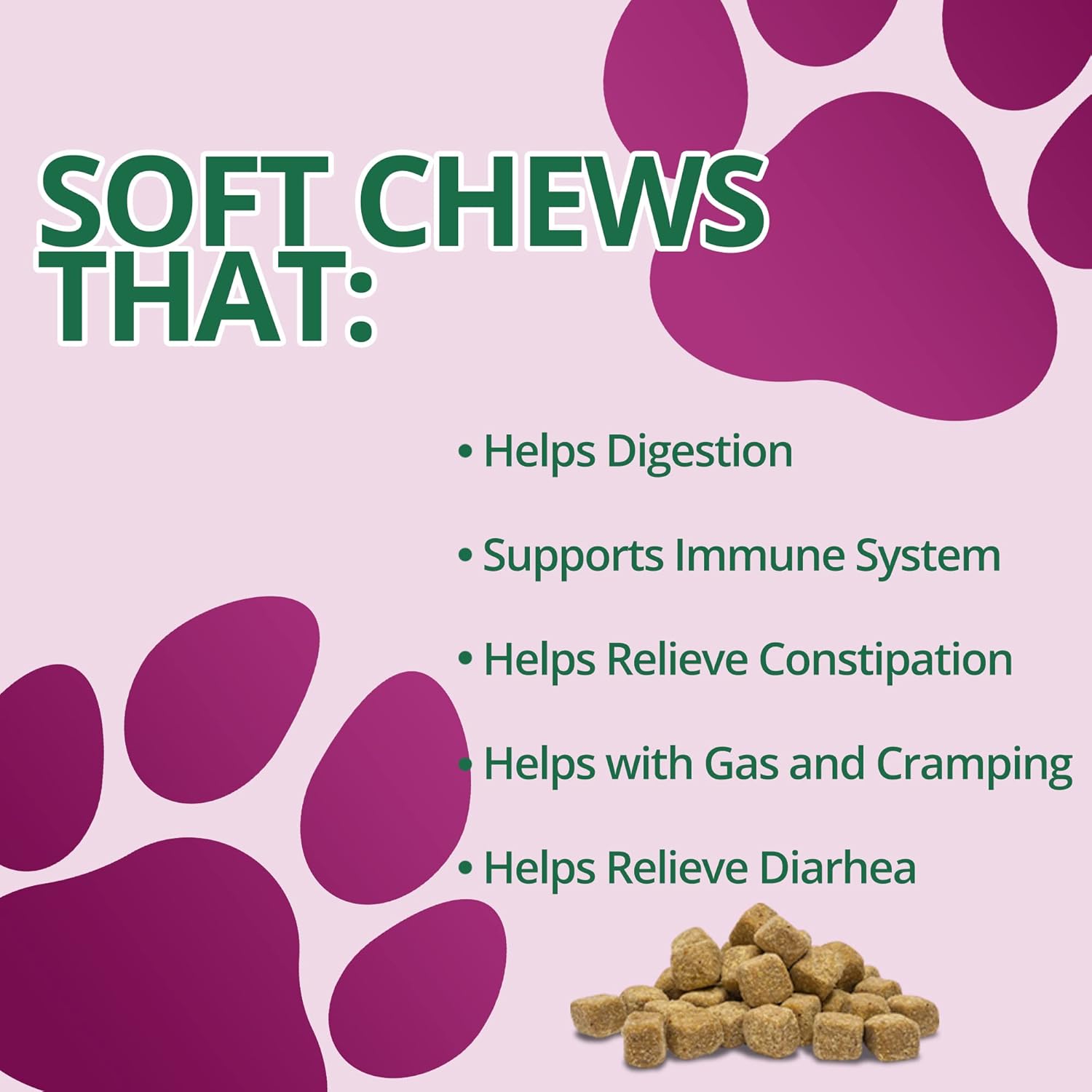 Natural Probiotic Chew for Dogs - Digestive Supplement by FurParents - Supports Gut Health, Diarrhea, Upset Stomach, Bad Breath & Constipation - 120 Count