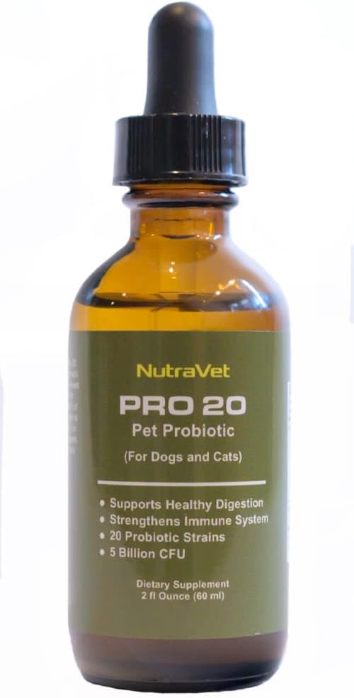 Natural Probiotics for Dogs and Cats - 120 Servings, Digestive Enzymes for Gas Relief, Liquid Vitamins for Gut Health