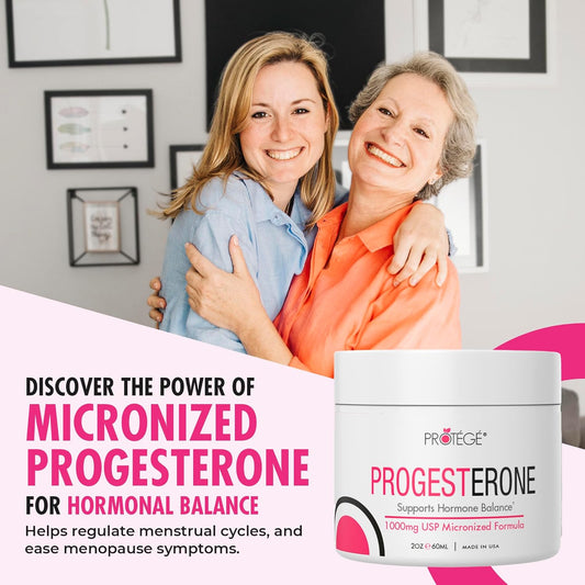 Natural Progesterone Cream for Women - Made in USA - Hormone Balance Formula - Menstrual, Perimenopause, Menopause Relief - Micronized Bioidentical Progesterone - 1,000 mg USP - 2 oz