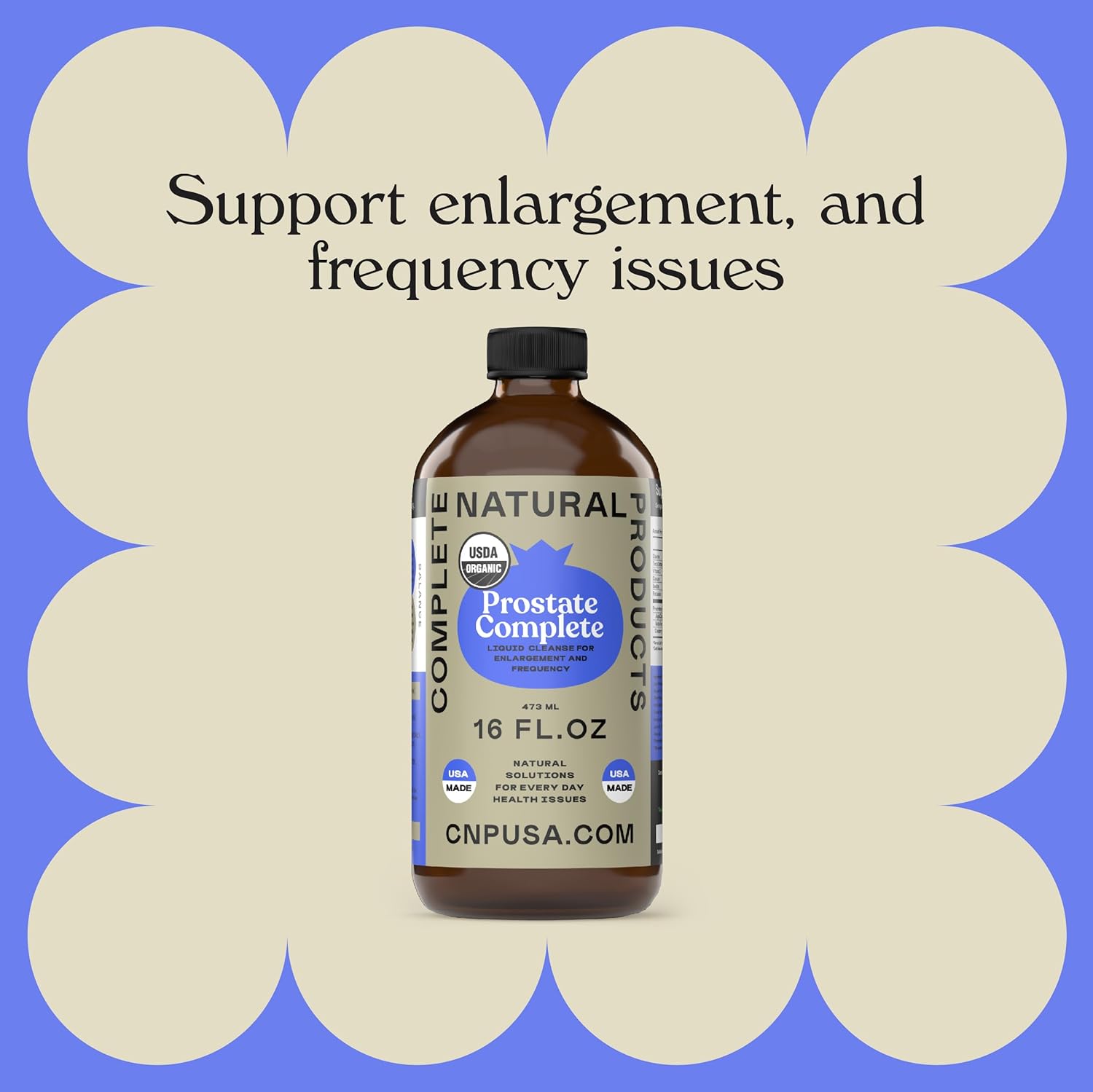 Natural Prostate Complete Supplement - 16oz Glass Bottle for Men's Health