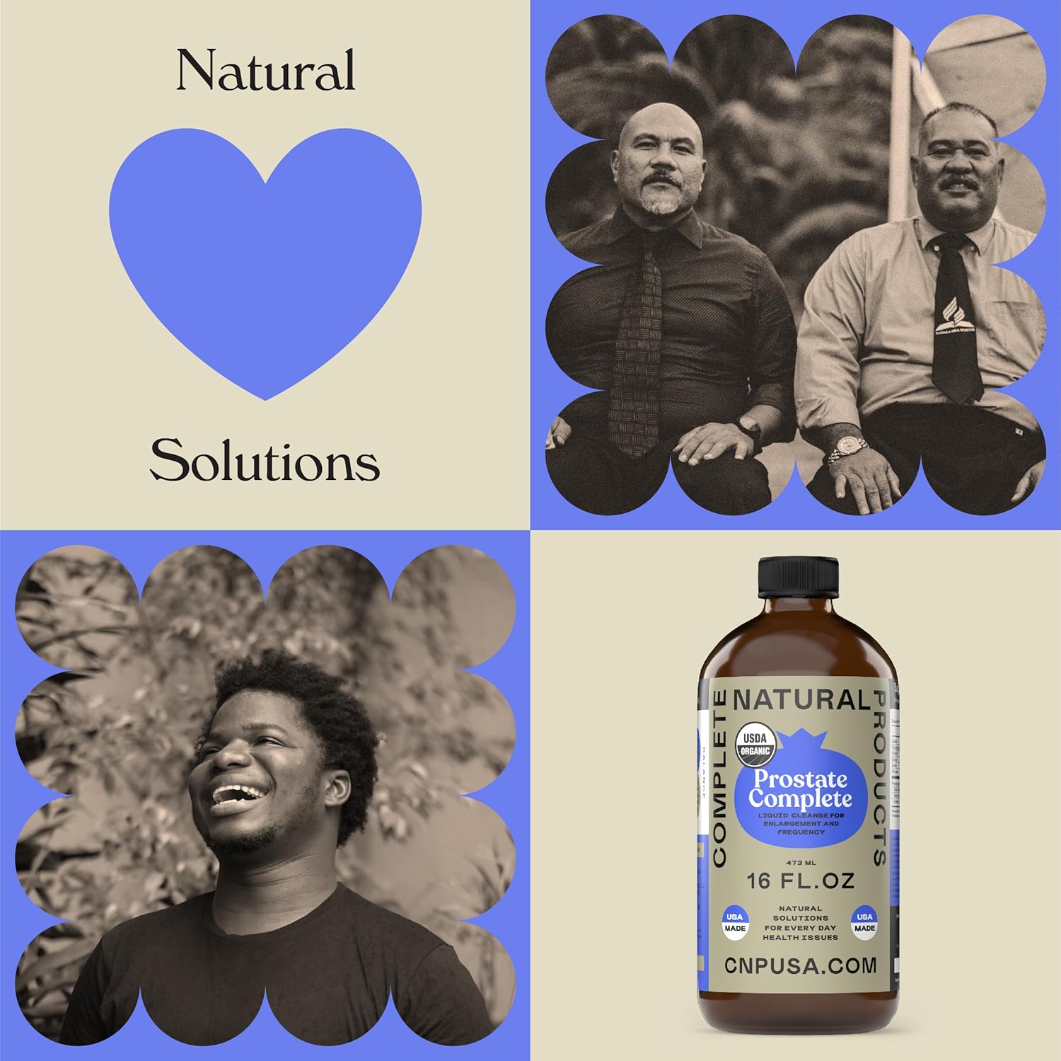 Natural Prostate Complete Supplement - 16oz Glass Bottle for Men's Health