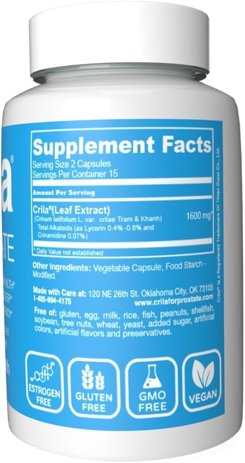 Natural Prostate Formula for Men - 30ct Trial Size, Supports Fewer Bathroom Trips & Better Sleep, Patented Support Formula without Saw Palmetto Extract