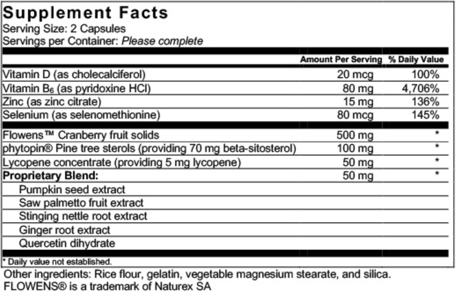 Natural Prostate Supplement for Men - Supports Prostate Health, Reduces Frequent Urination - Saw Palmetto, Beta-Sitosterol, Cranberry Powder & More
