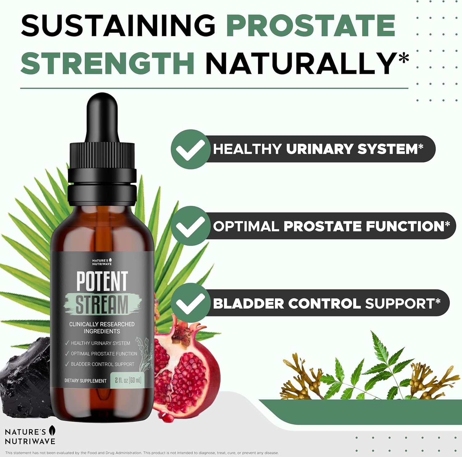 Natural Prostate Supplements with Saw Palmetto for Men - Reduce Bathroom Trips, Urinary Support - 1 Month Supply