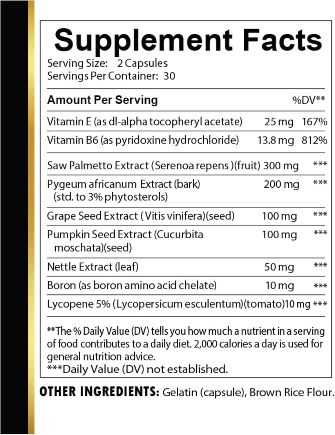 Natural Prostate Support Supplement with Lycopene, Saw Palmetto Extract, and Boron - Immune Support for Men - 1 Bottle